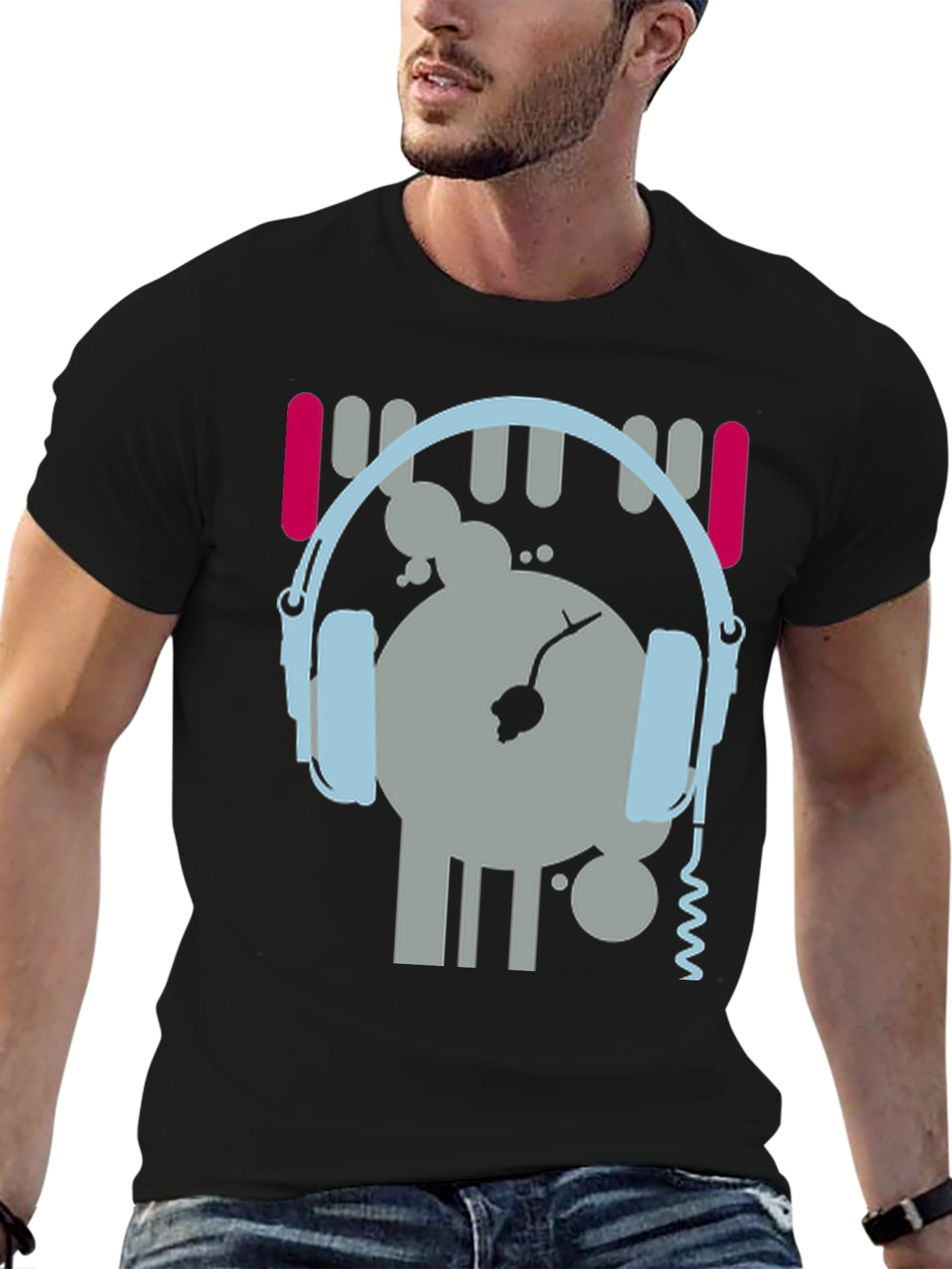 DJ Graphic Tee - Music Lovers Black T-Shirt