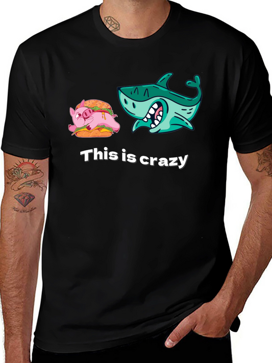 Crazy Pig Shark Tee - Unique Graphic T-Shirt