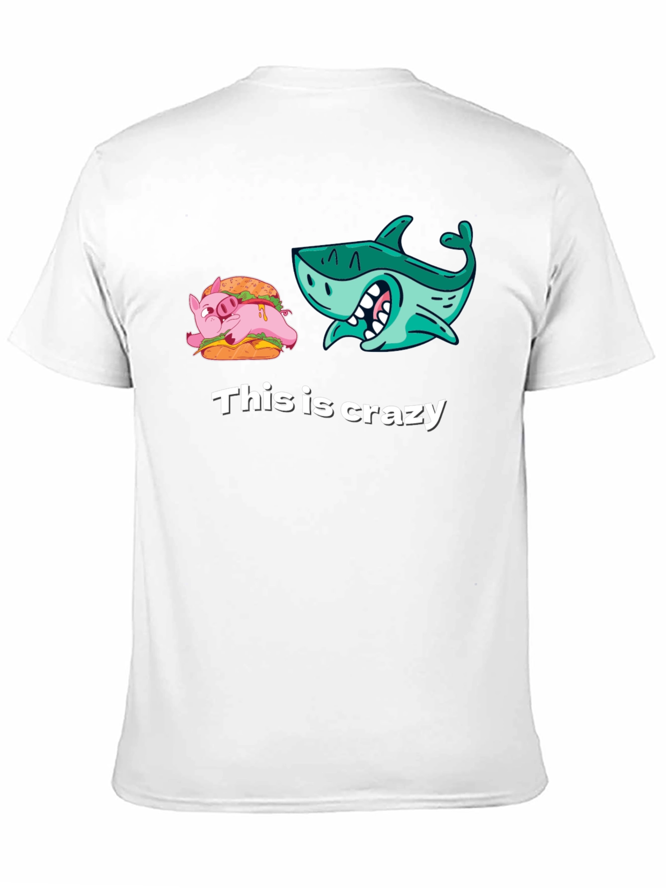 Crazy Pig Shark Tee - Unique Graphic T-Shirt