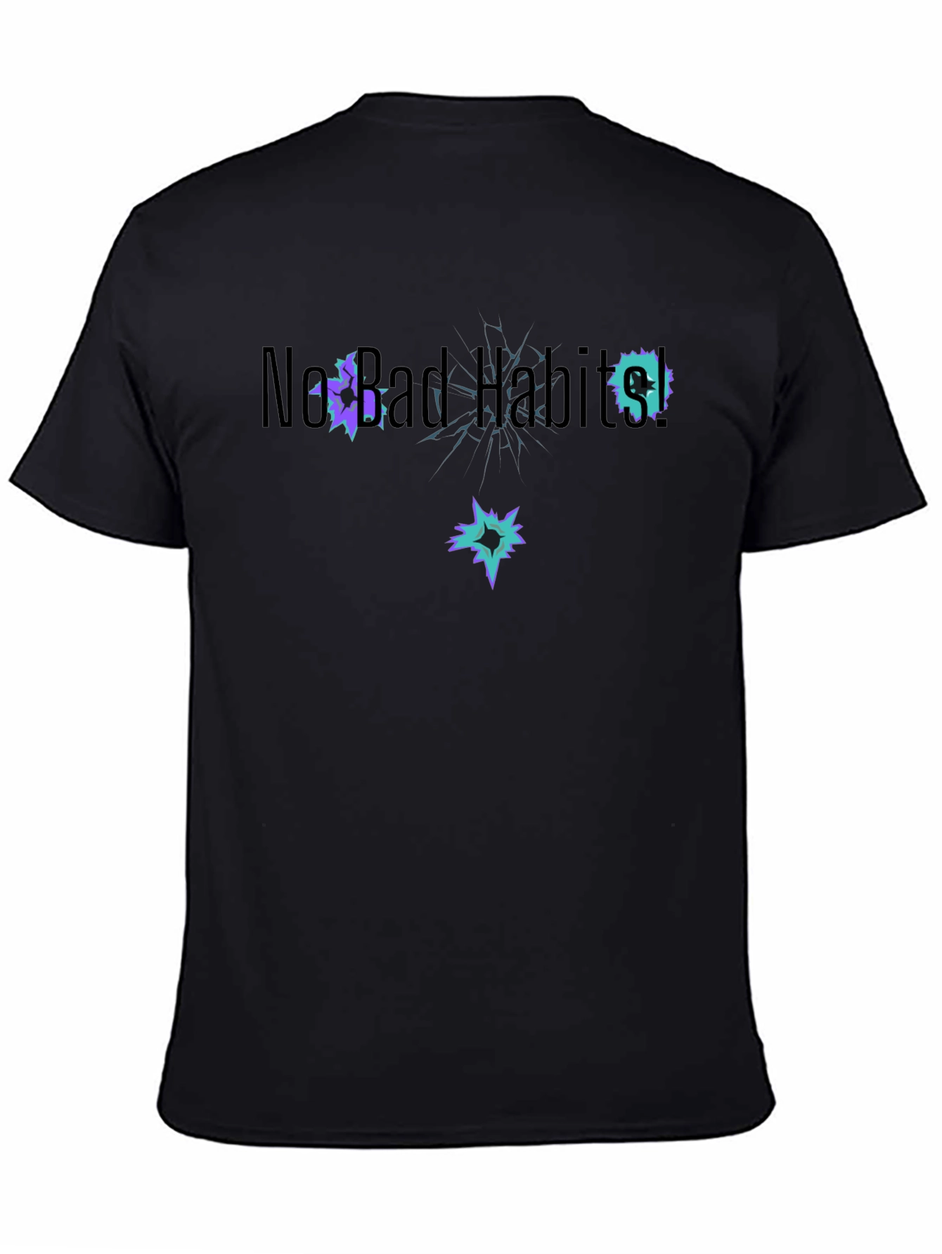 New Bad Habits T-Shirt Black Cotton Short Sleeve
