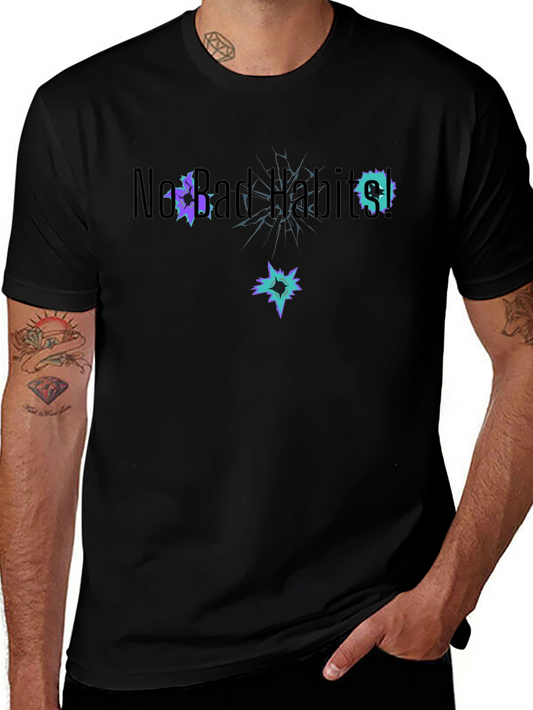 New Bad Habits T-Shirt Black Cotton Short Sleeve
