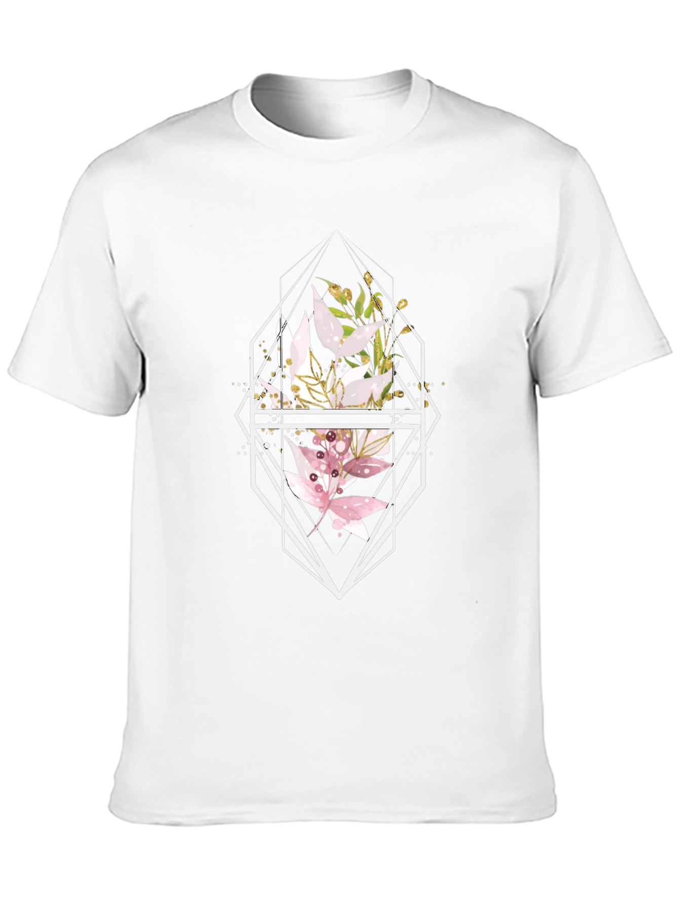 Floral Geometric Black T-Shirt