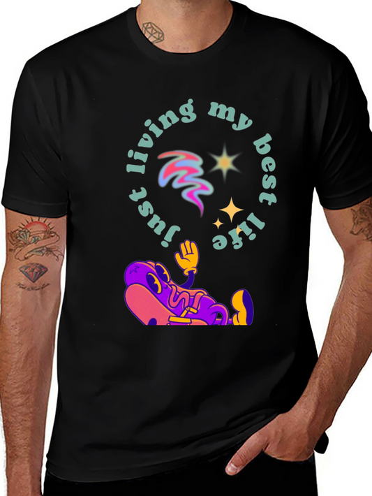 Just Living My Best Life Graphic Tee - Relaxed Fit