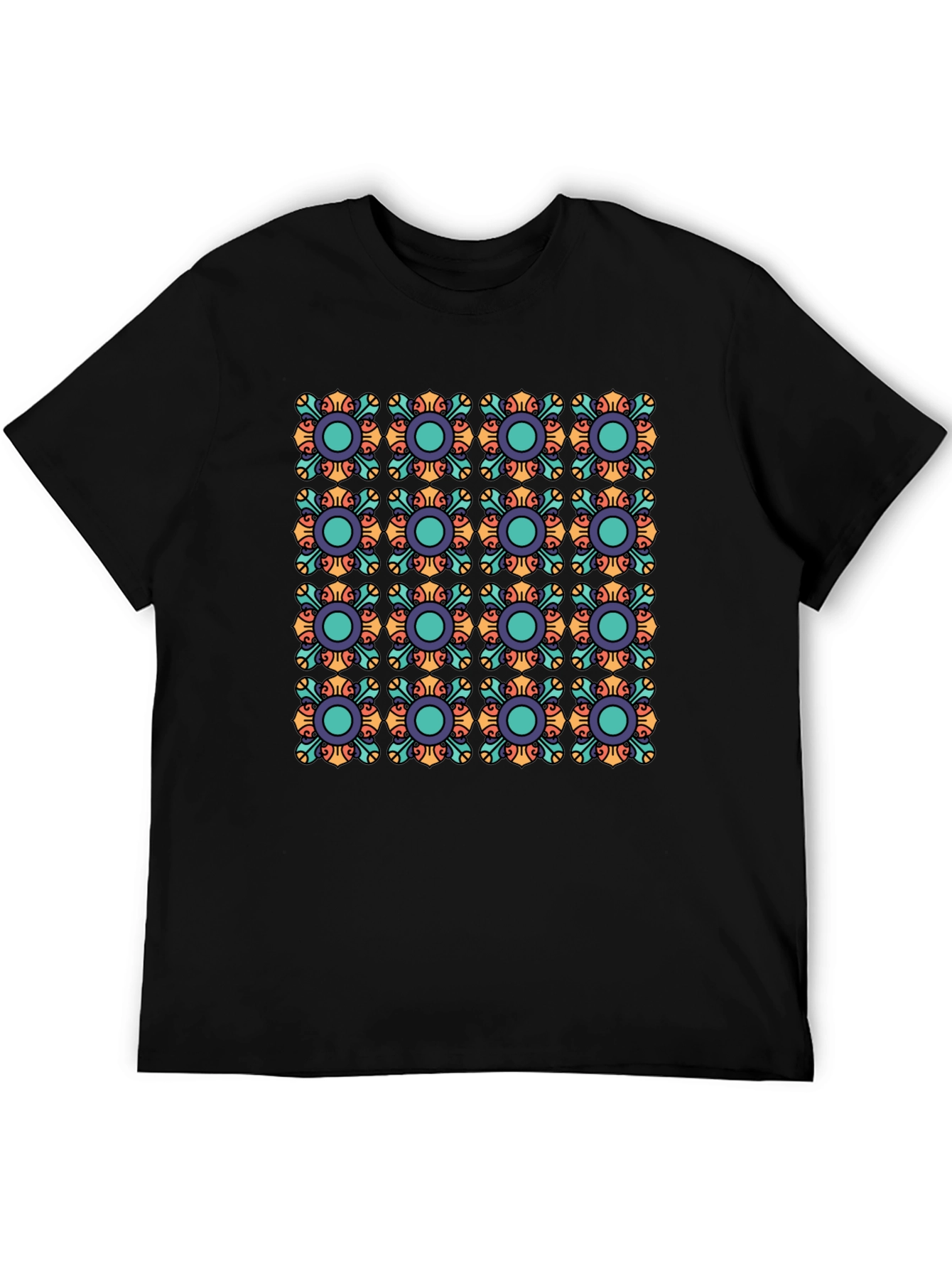 Patterned Crew Neck T-Shirt
