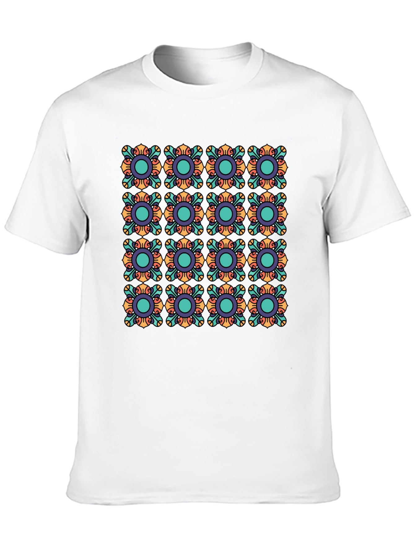 Patterned Crew Neck T-Shirt