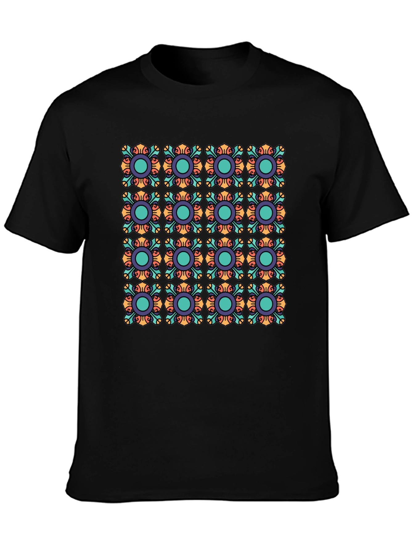 Patterned Crew Neck T-Shirt