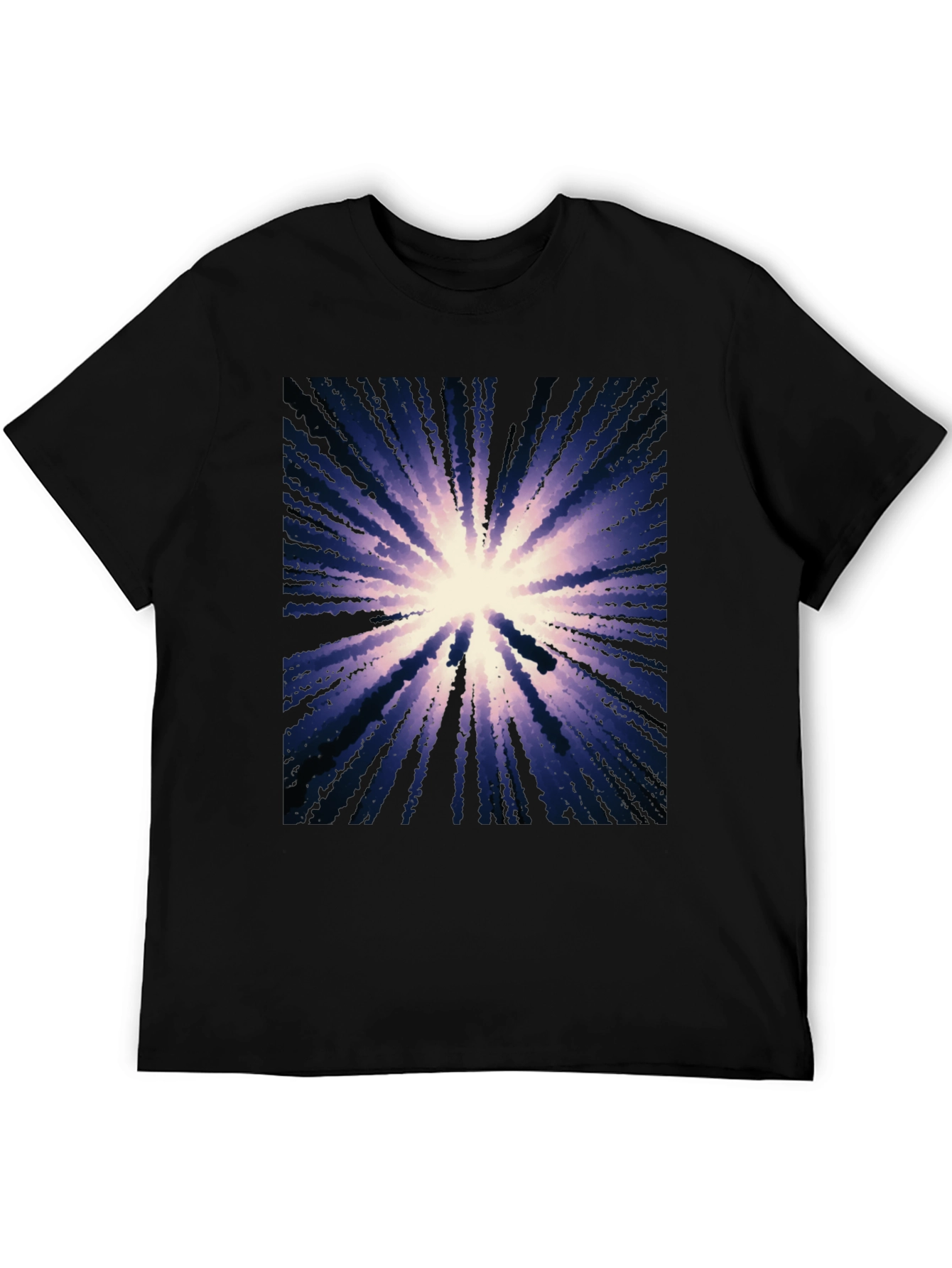 Abstract Burst Graphic Black T-Shirt