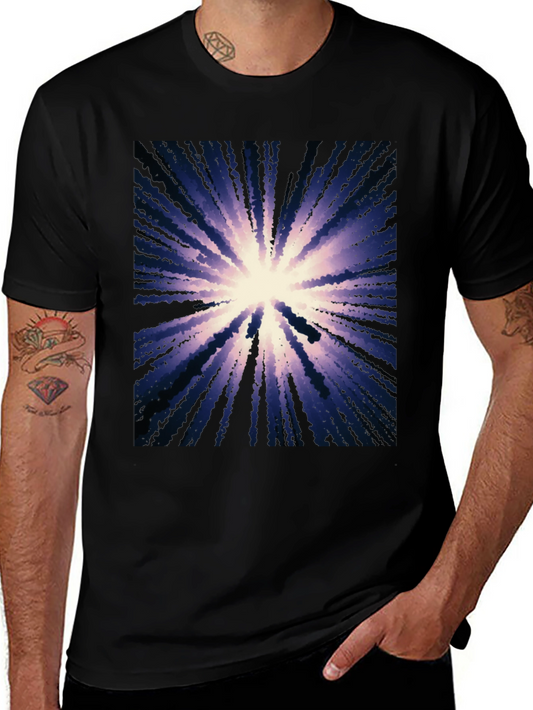Abstract Burst Graphic Black T-Shirt