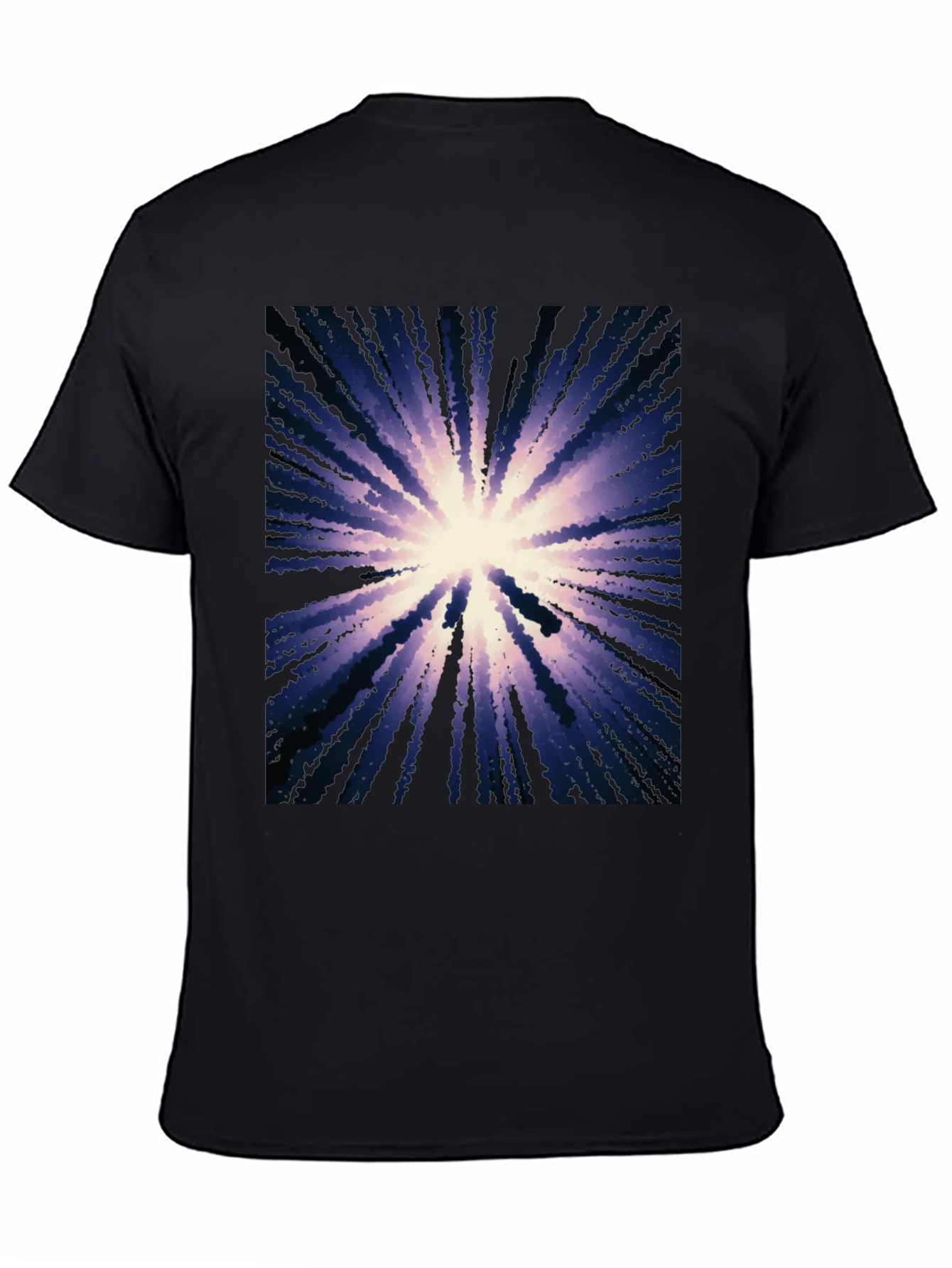 Abstract Burst Graphic Black T-Shirt