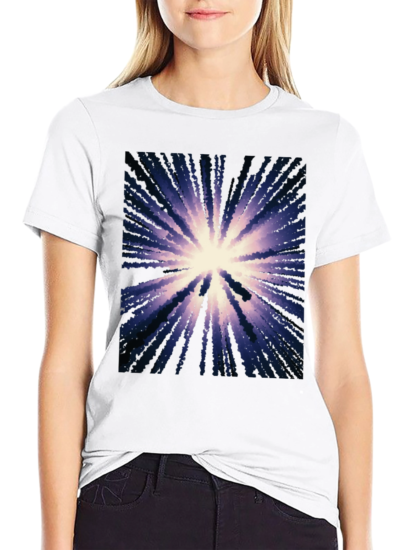 Abstract Burst Graphic Black T-Shirt