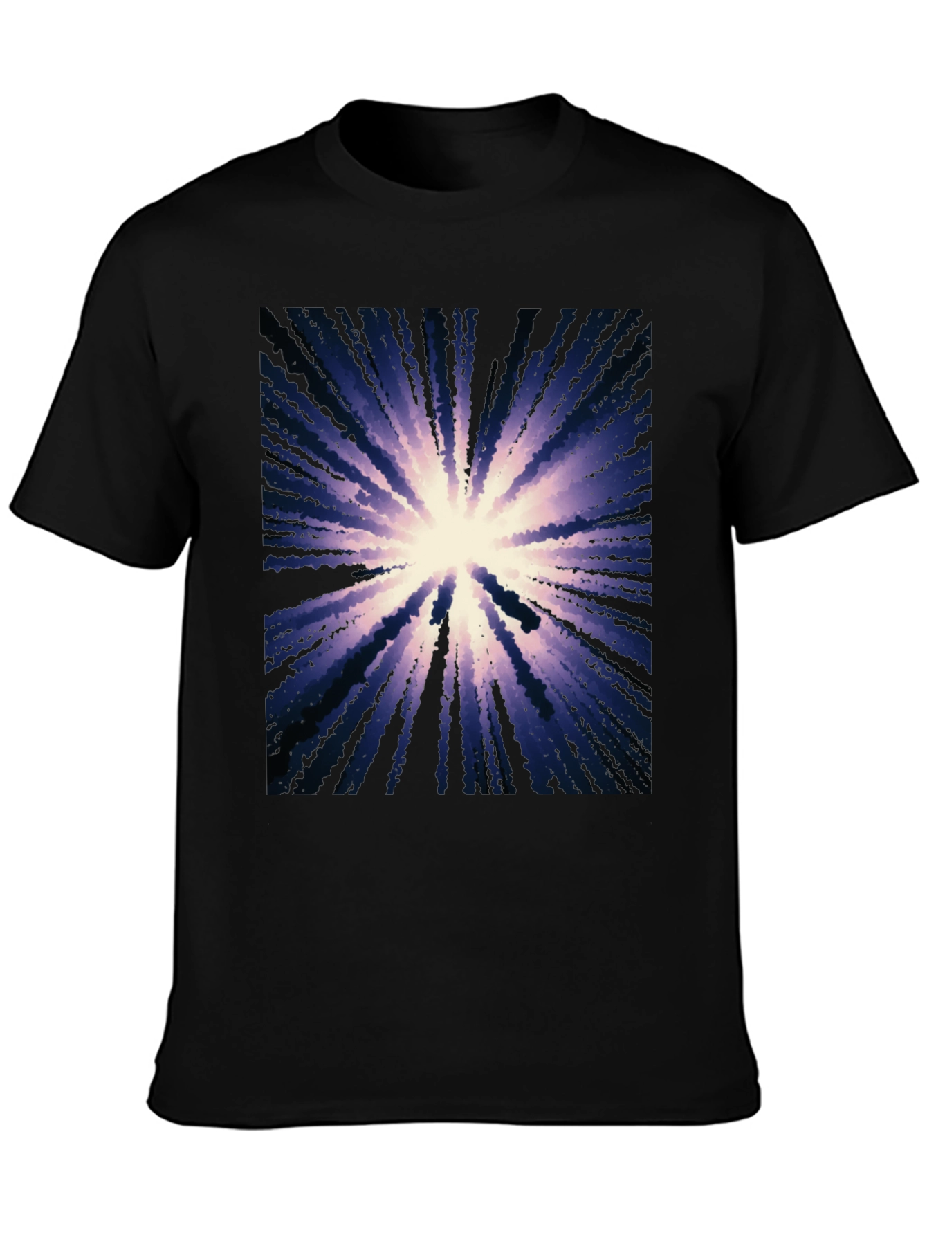 Abstract Burst Graphic Black T-Shirt