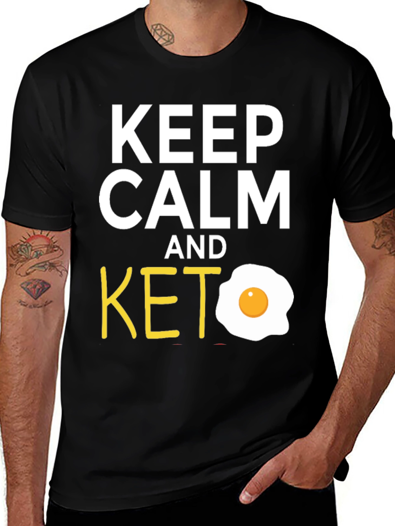 Keep Calm and Keto T-Shirt with Egg Graphic