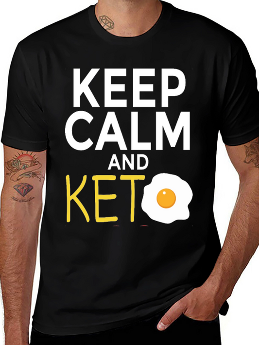 Keep Calm and Keto T-Shirt with Egg Graphic