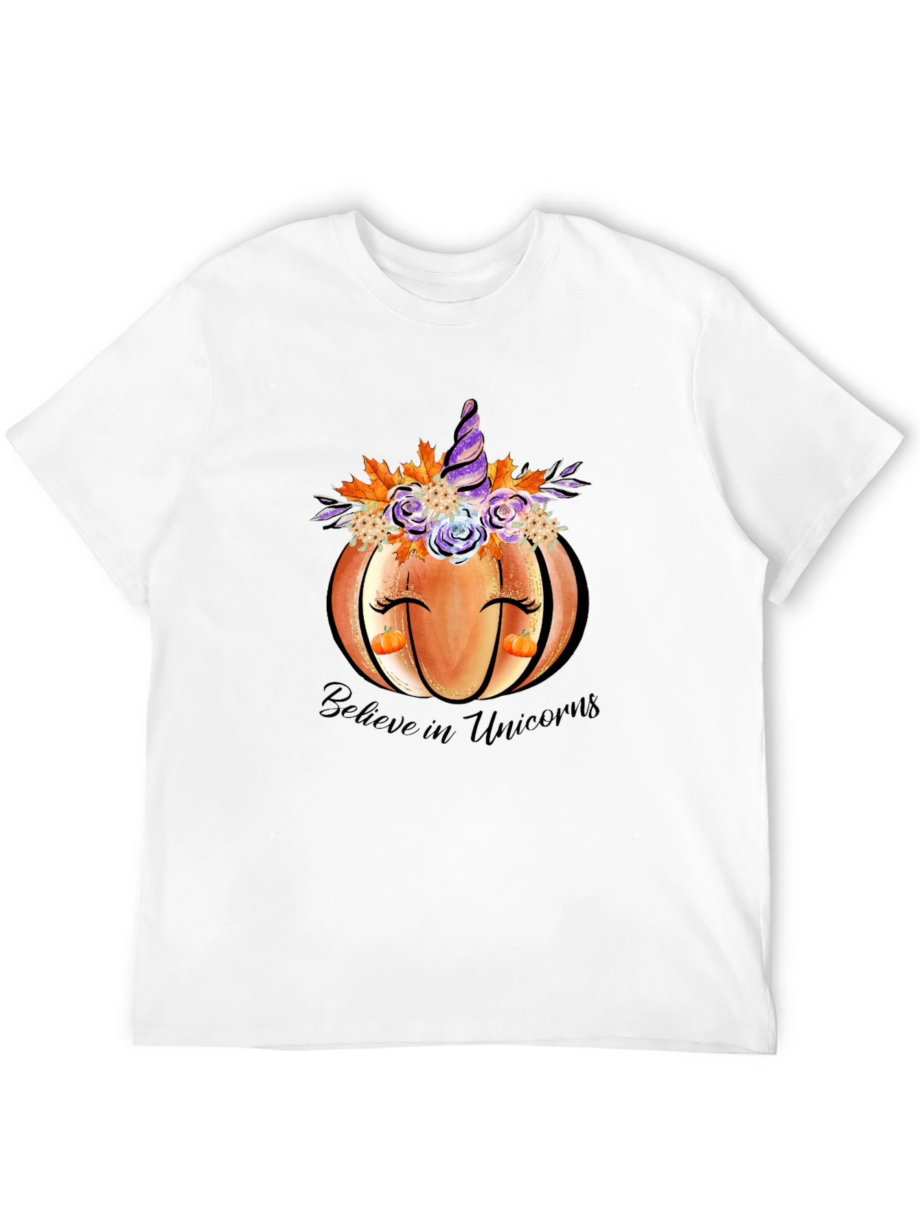 Pumpkin Unicorn Graphic T-Shirt Fall Tee