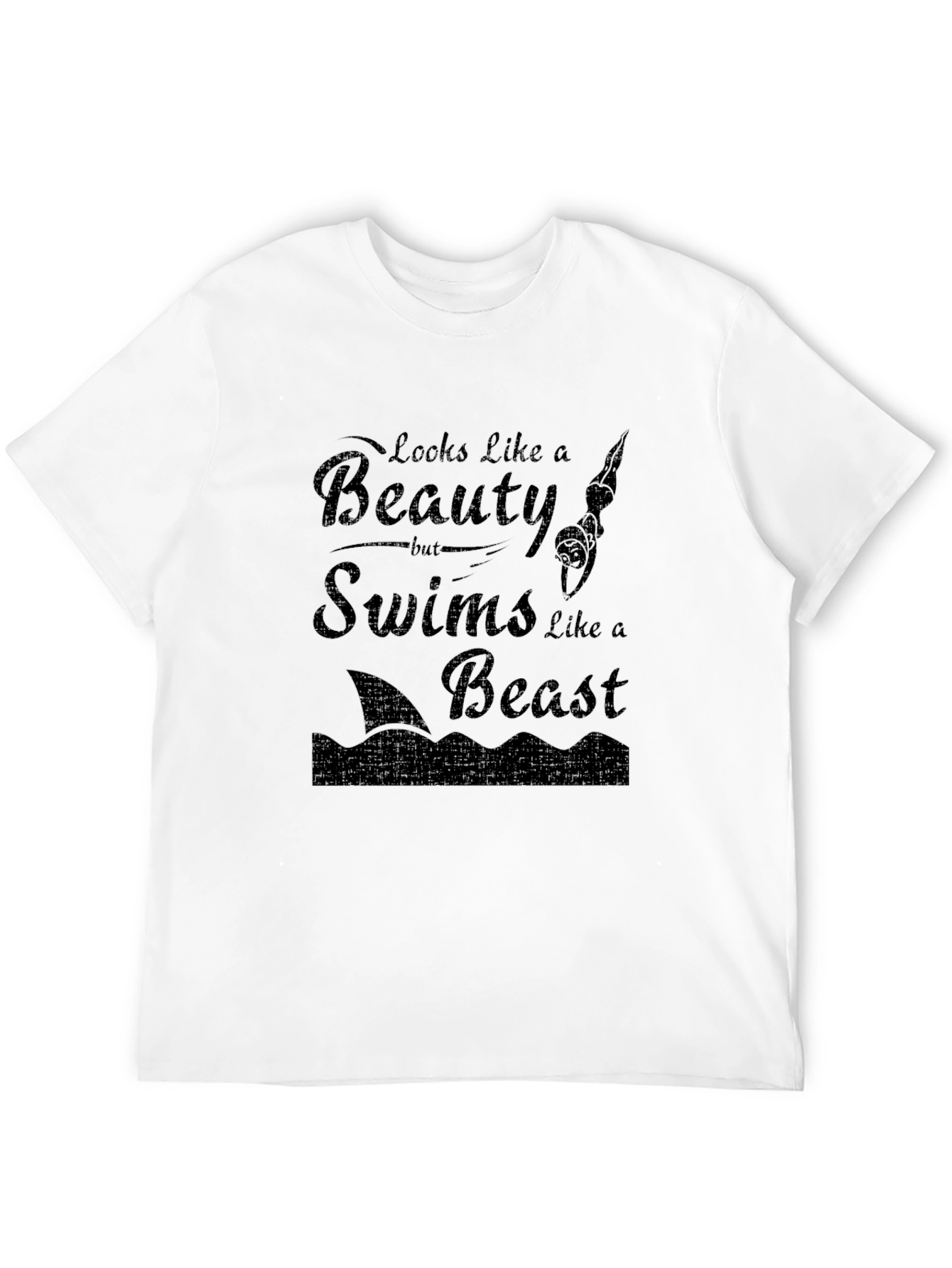 Beauty and Beast Swimmer T-Shirt - Black