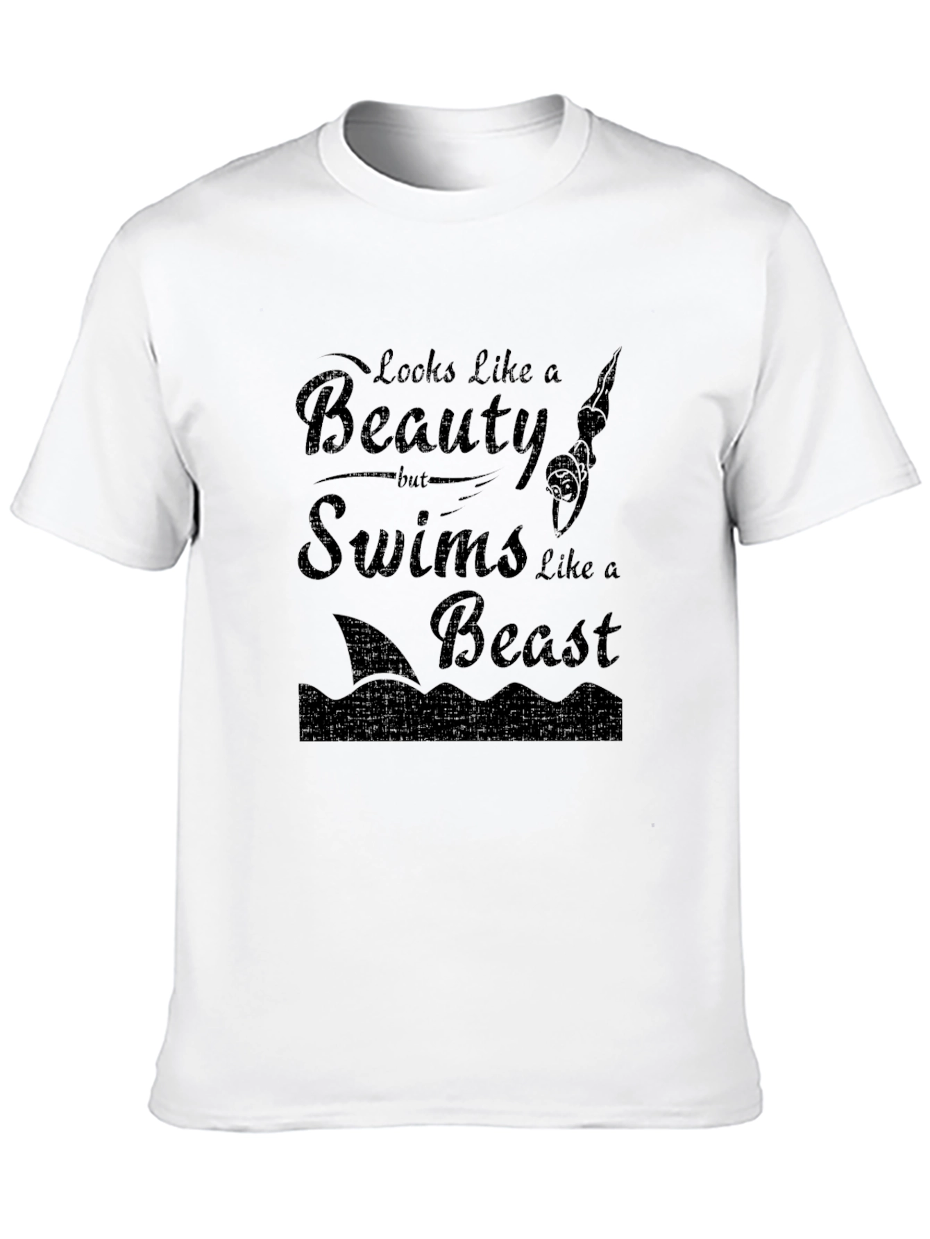 Beauty and Beast Swimmer T-Shirt - Black