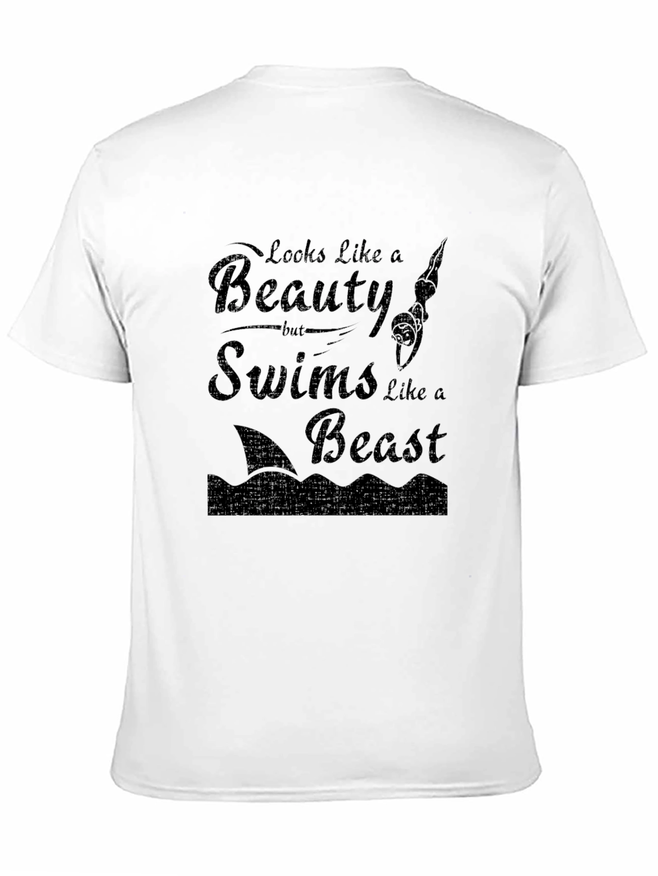 Beauty and Beast Swimmer T-Shirt - Black