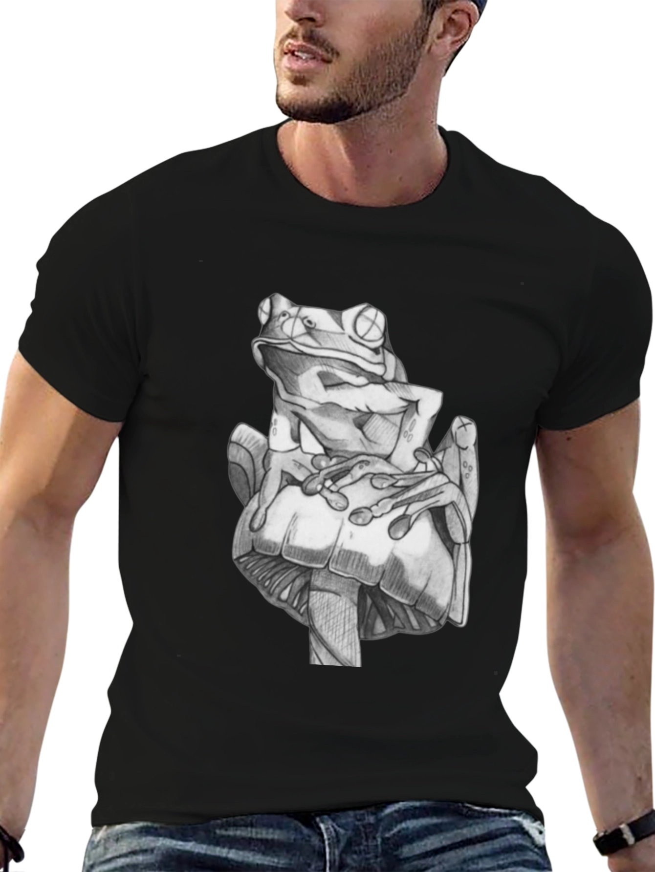 Frog & Mushroom Graphic Tee - Unique Design