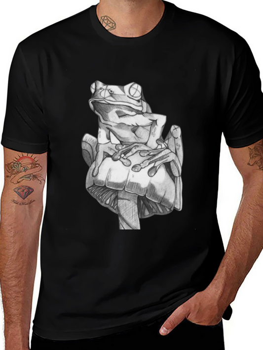 Frog & Mushroom Graphic Tee - Unique Design
