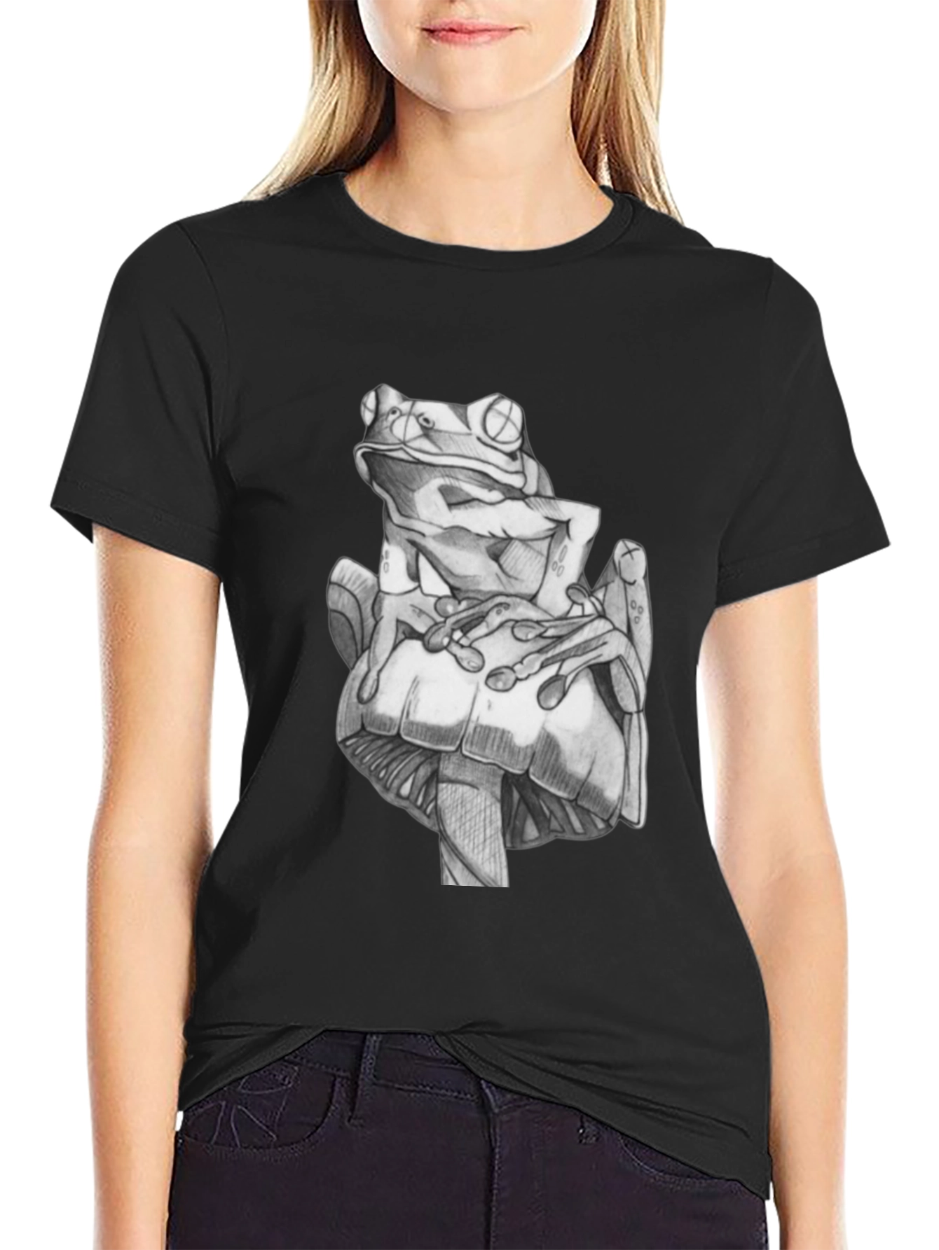 Frog & Mushroom Graphic Tee - Unique Design