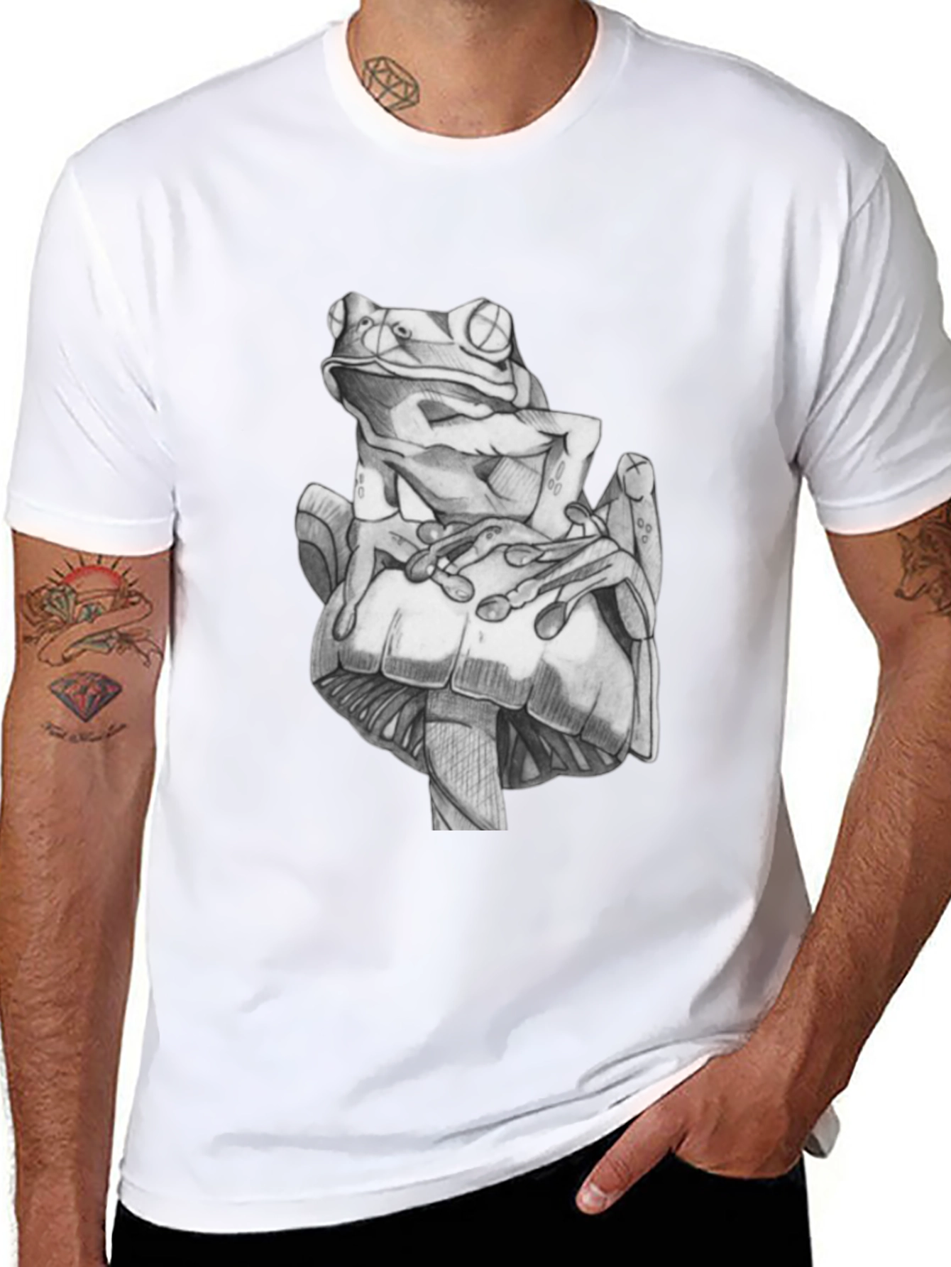 Frog & Mushroom Graphic Tee - Unique Design