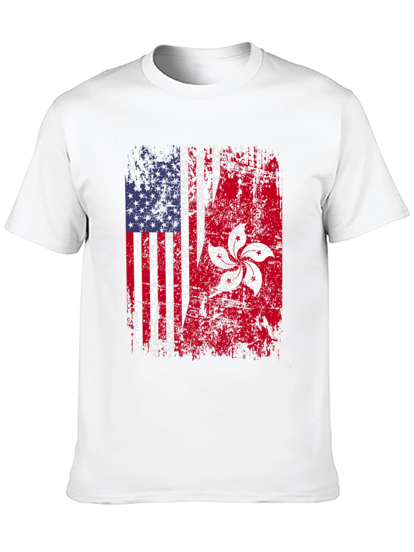 USA Hong Kong Flag Graphic Tee