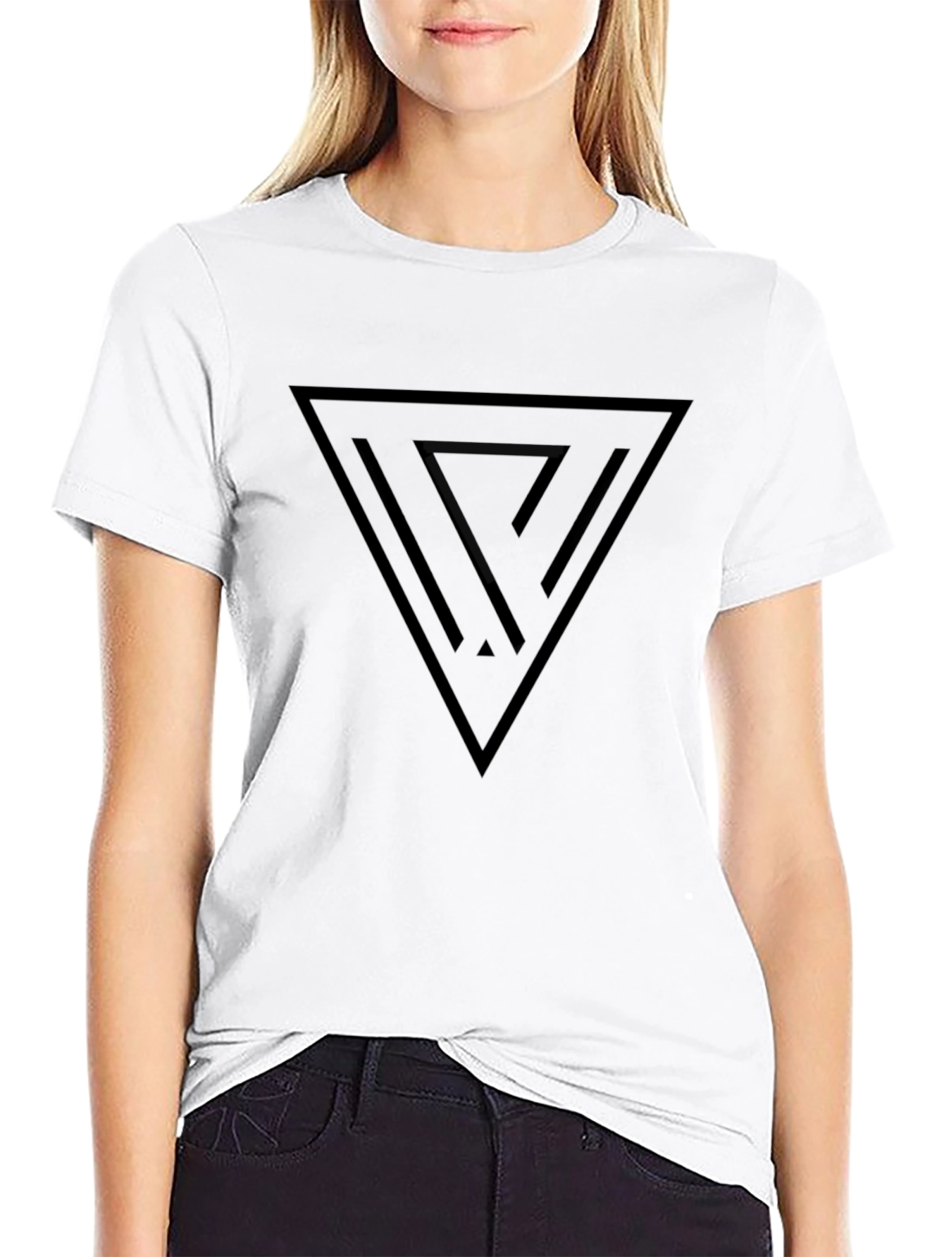 Geometric Triangle Graphic Tee - Modern Style
