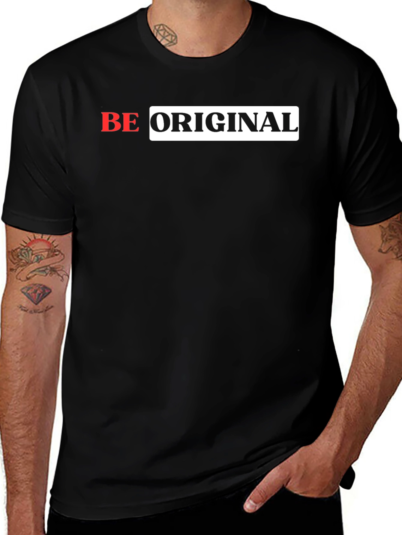 Be Original Graphic T-Shirt - Stylish Black Tee