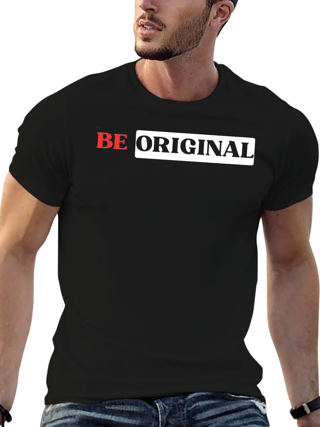 Be Original Graphic T-Shirt - Stylish Black Tee