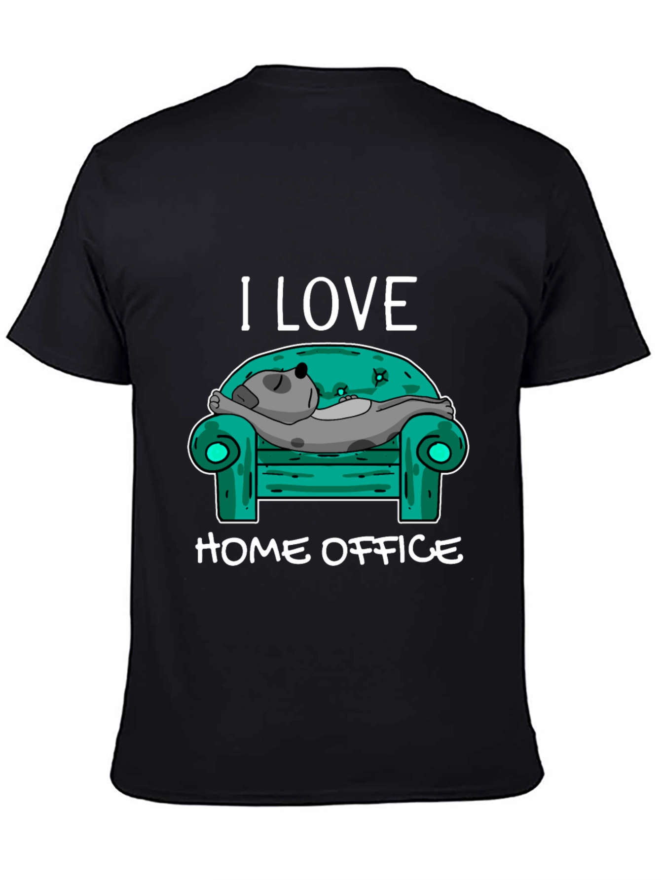 I Love Home Office T-Shirt - Relaxed Dog Design