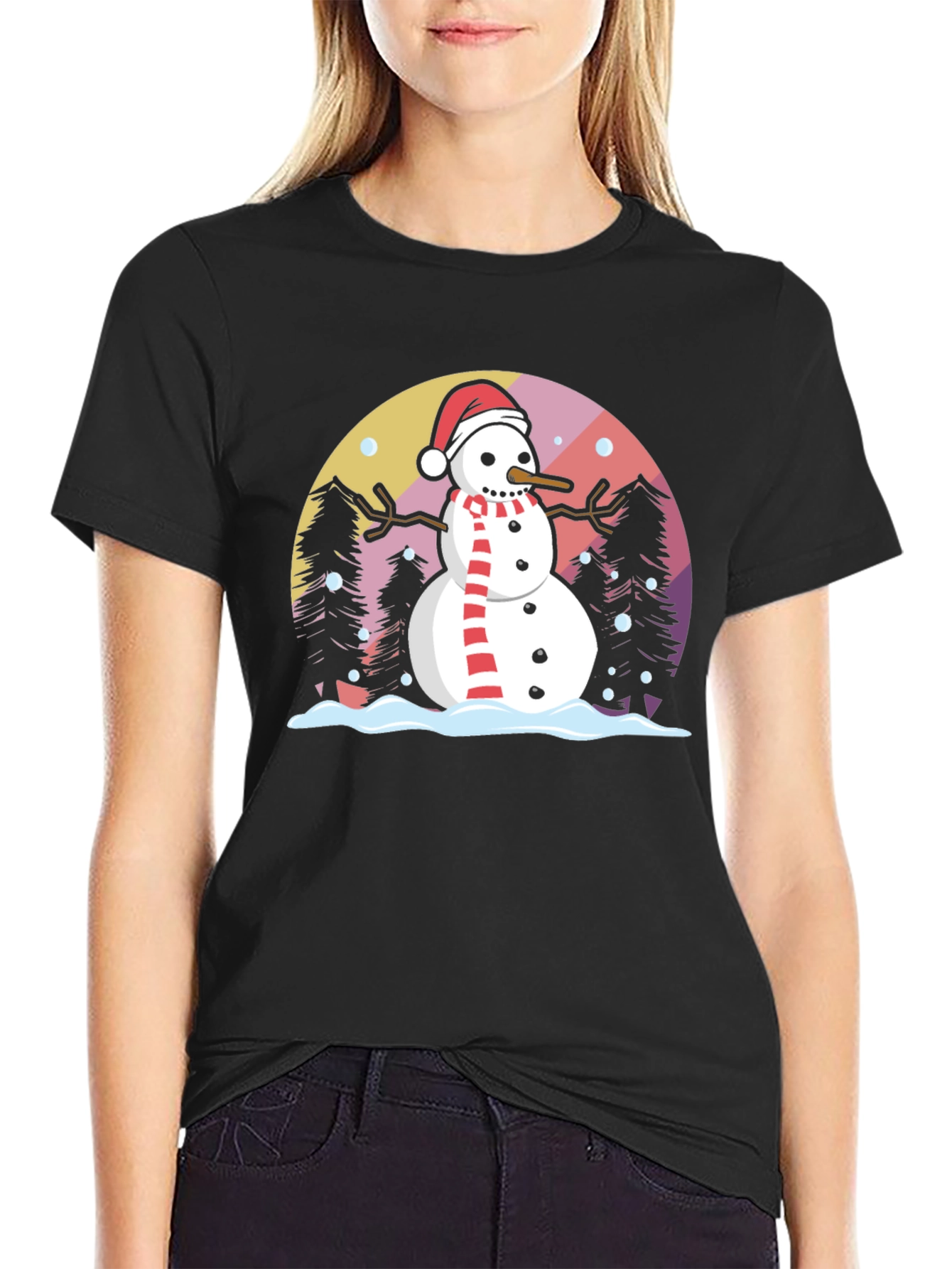Festive Snowman Graphic Tee