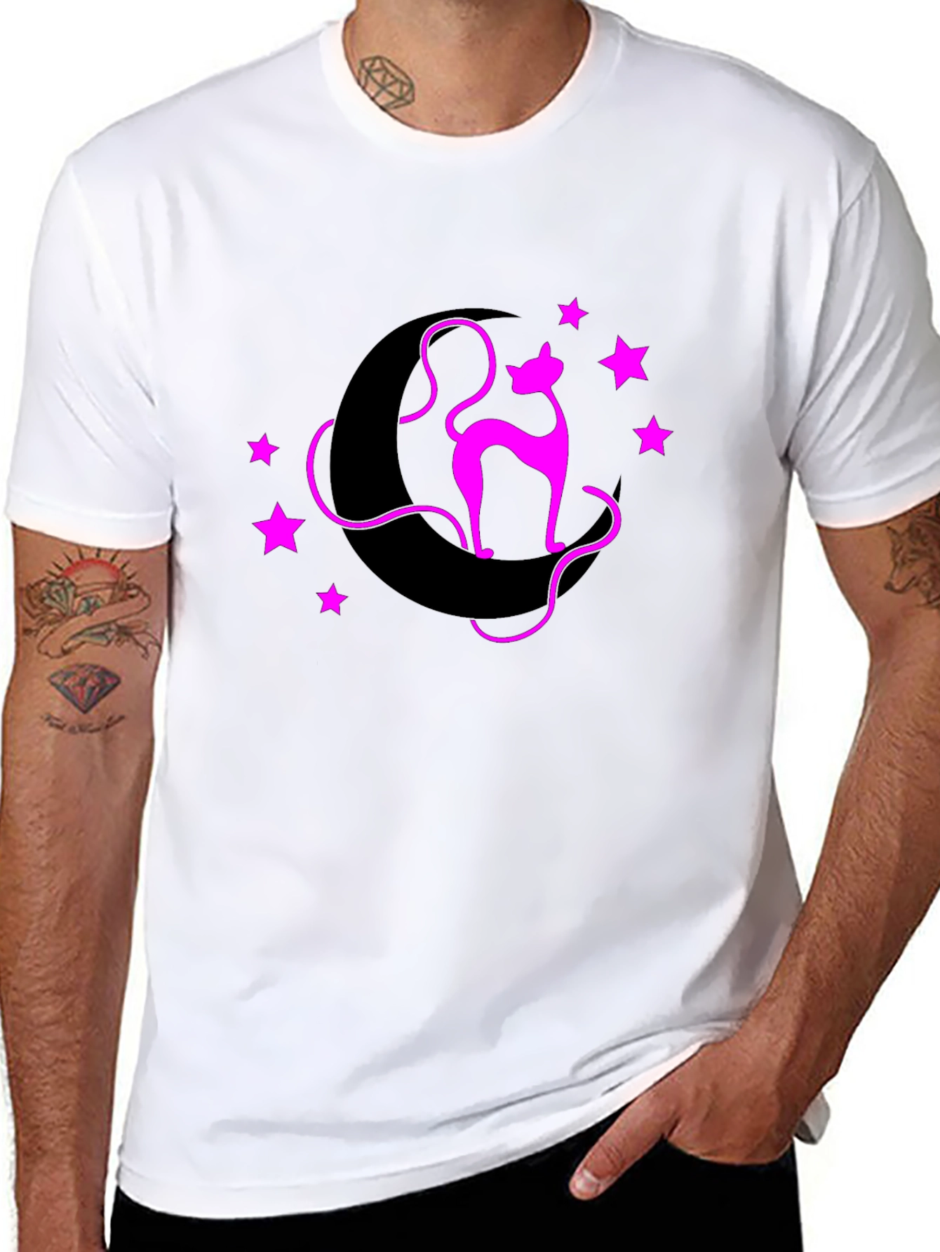 Cat on Moon Graphic Tee