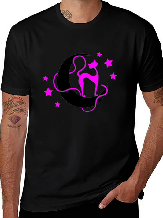 Cat on Moon Graphic Tee