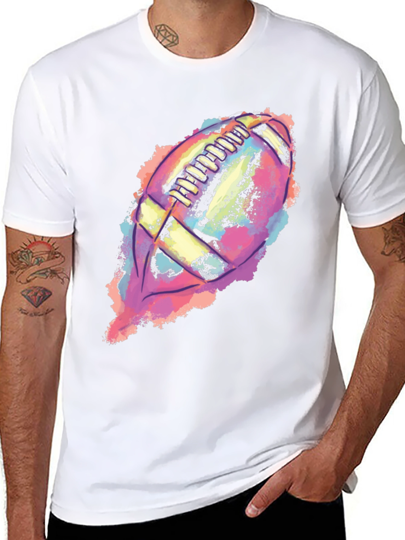 Colorful Football Graphic T-Shirt