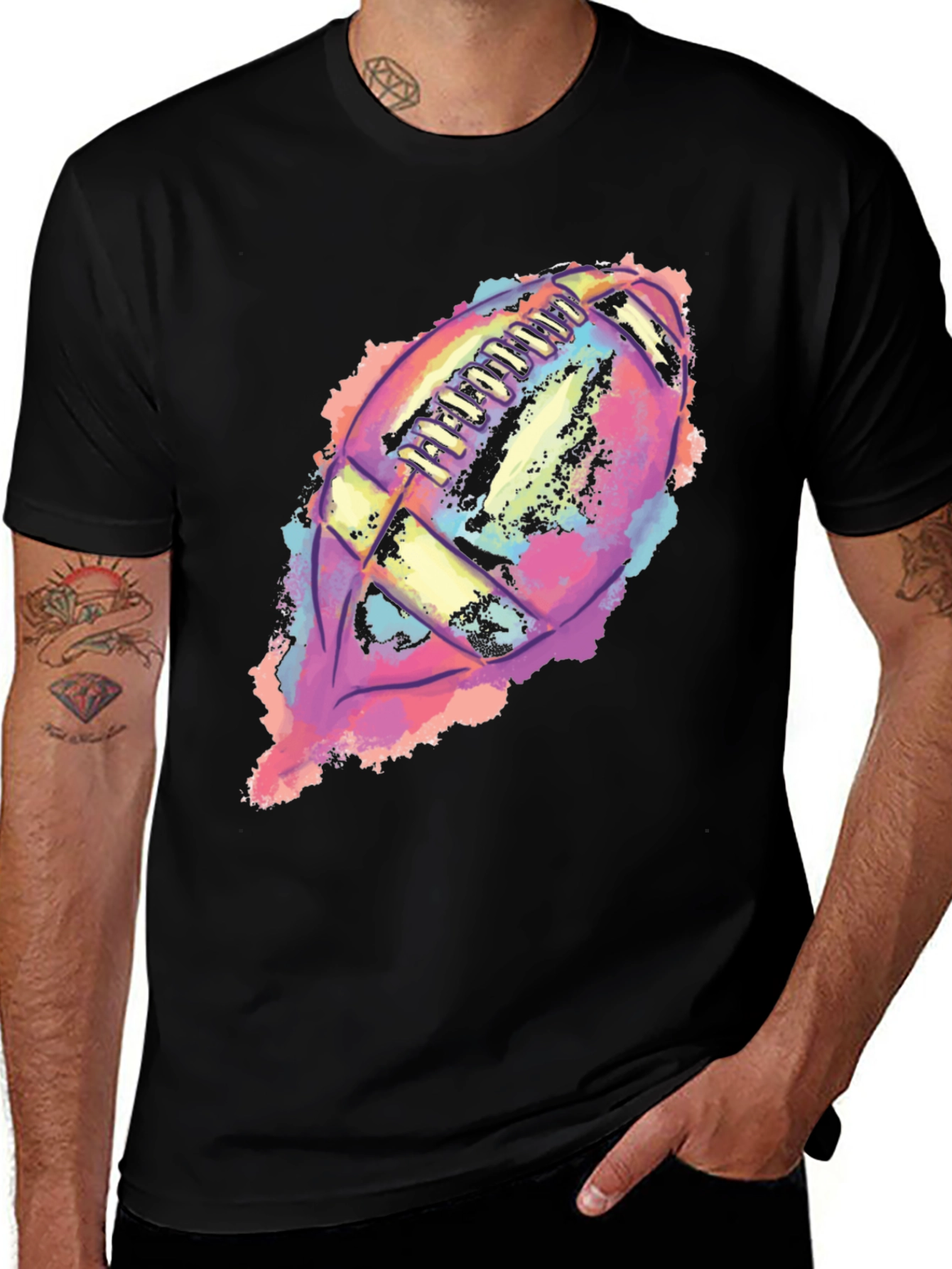 Colorful Football Graphic T-Shirt