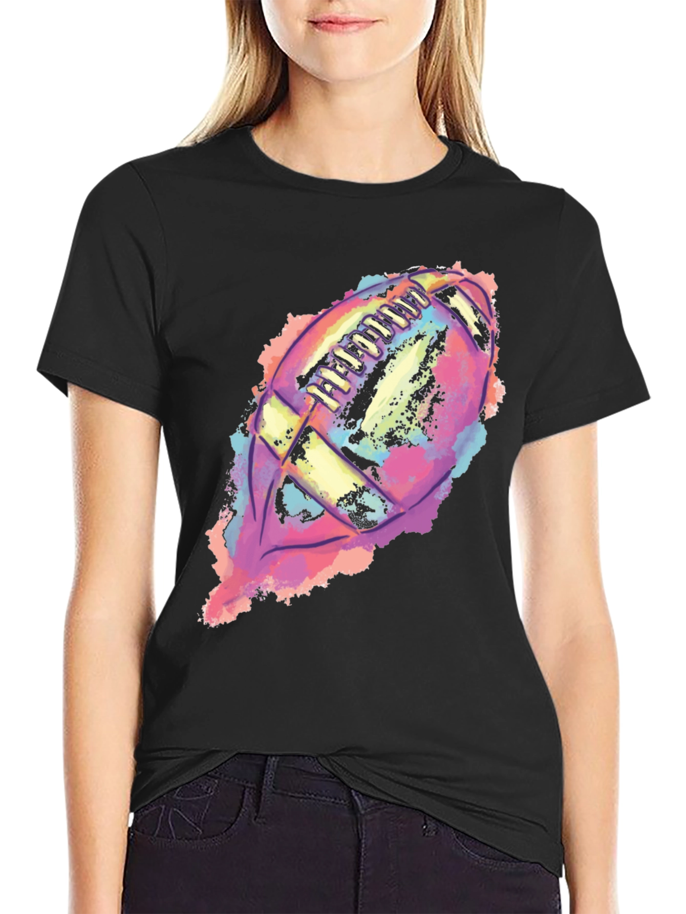 Colorful Football Graphic T-Shirt