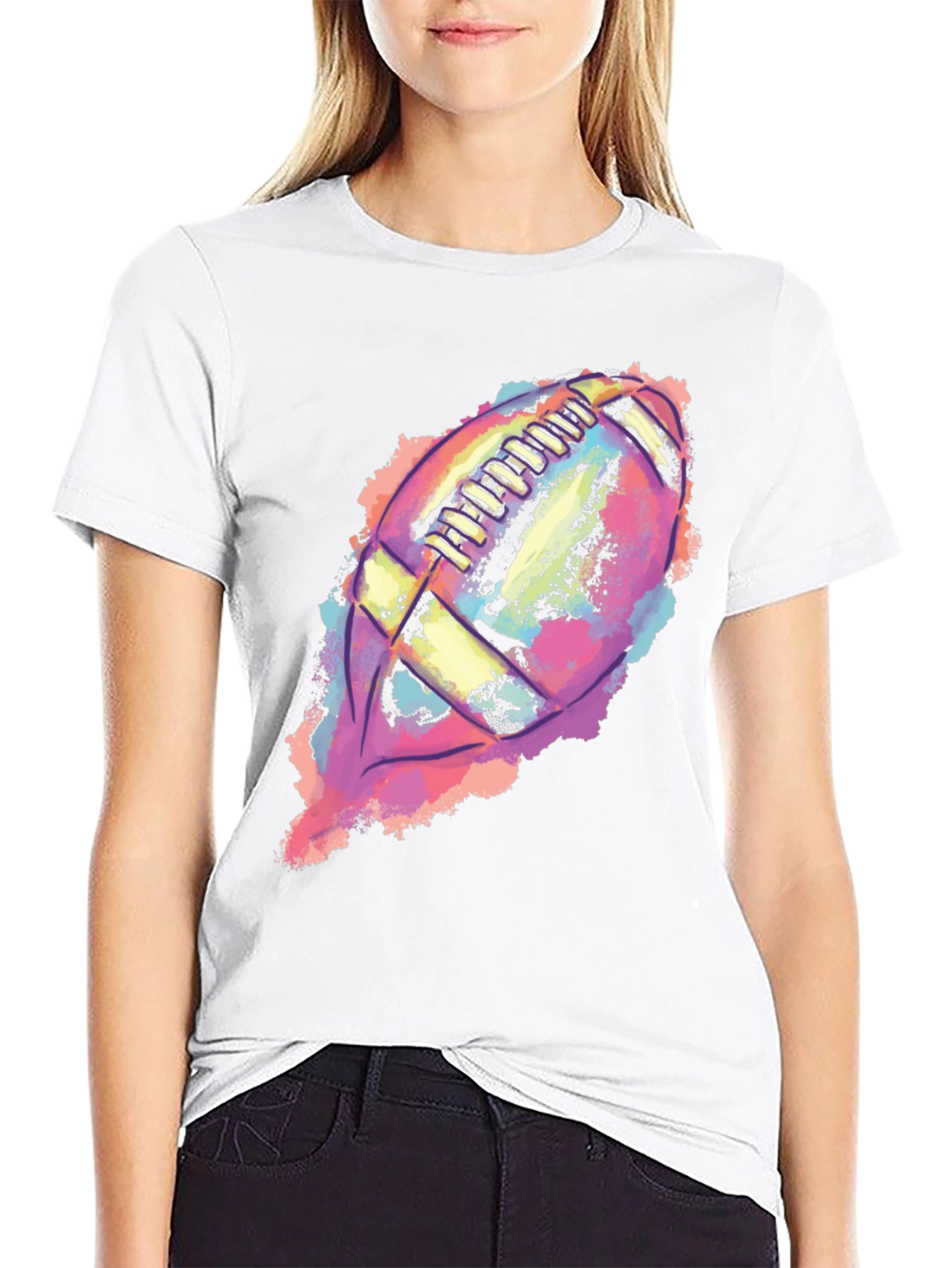 Colorful Football Graphic T-Shirt