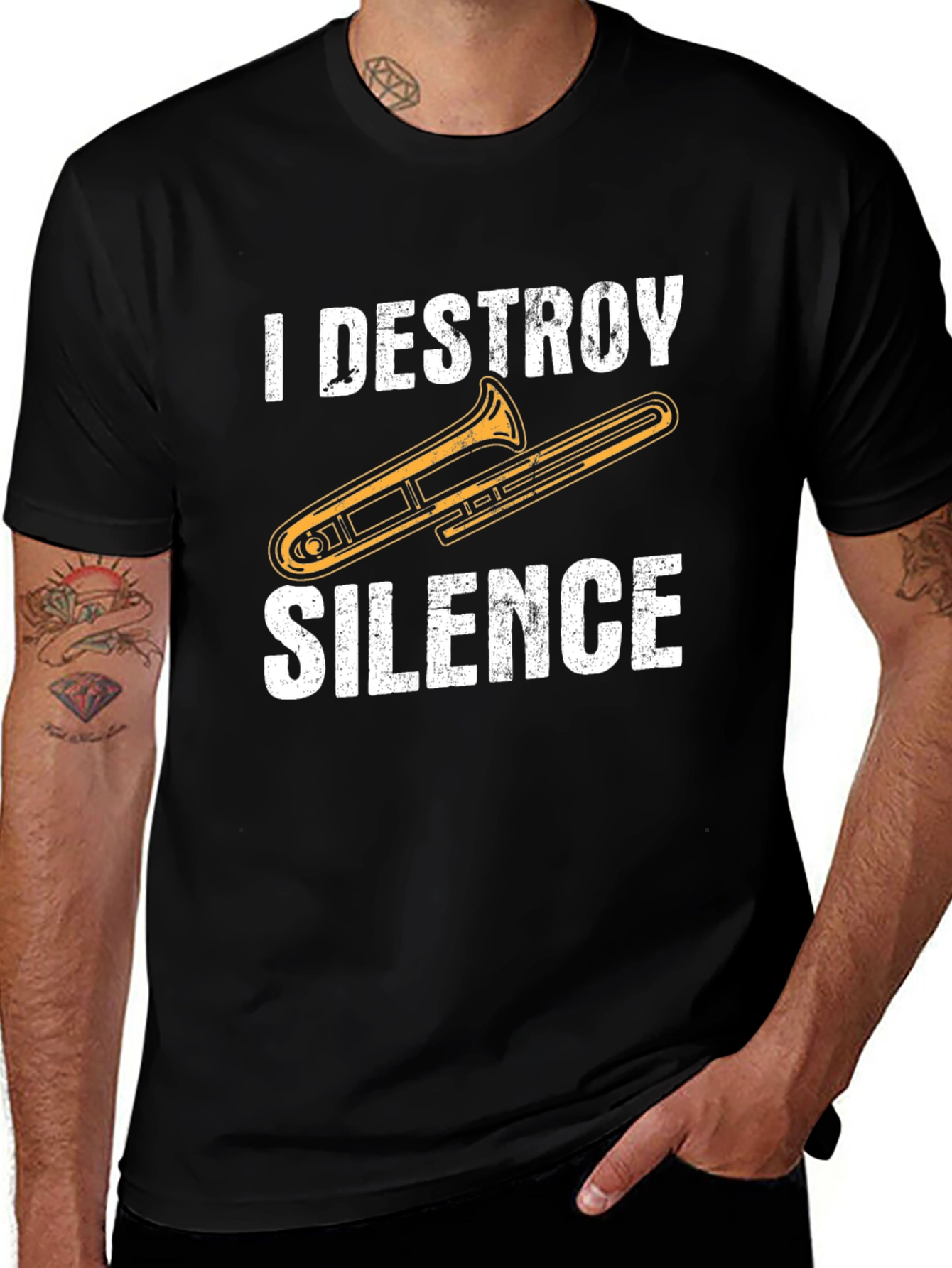 I Destroy Silence Trombone T-Shirt