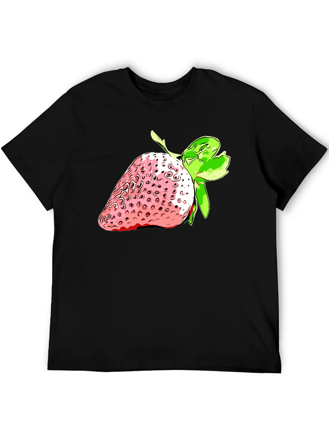 Strawberry Graphic Black T-Shirt - Fresh Style
