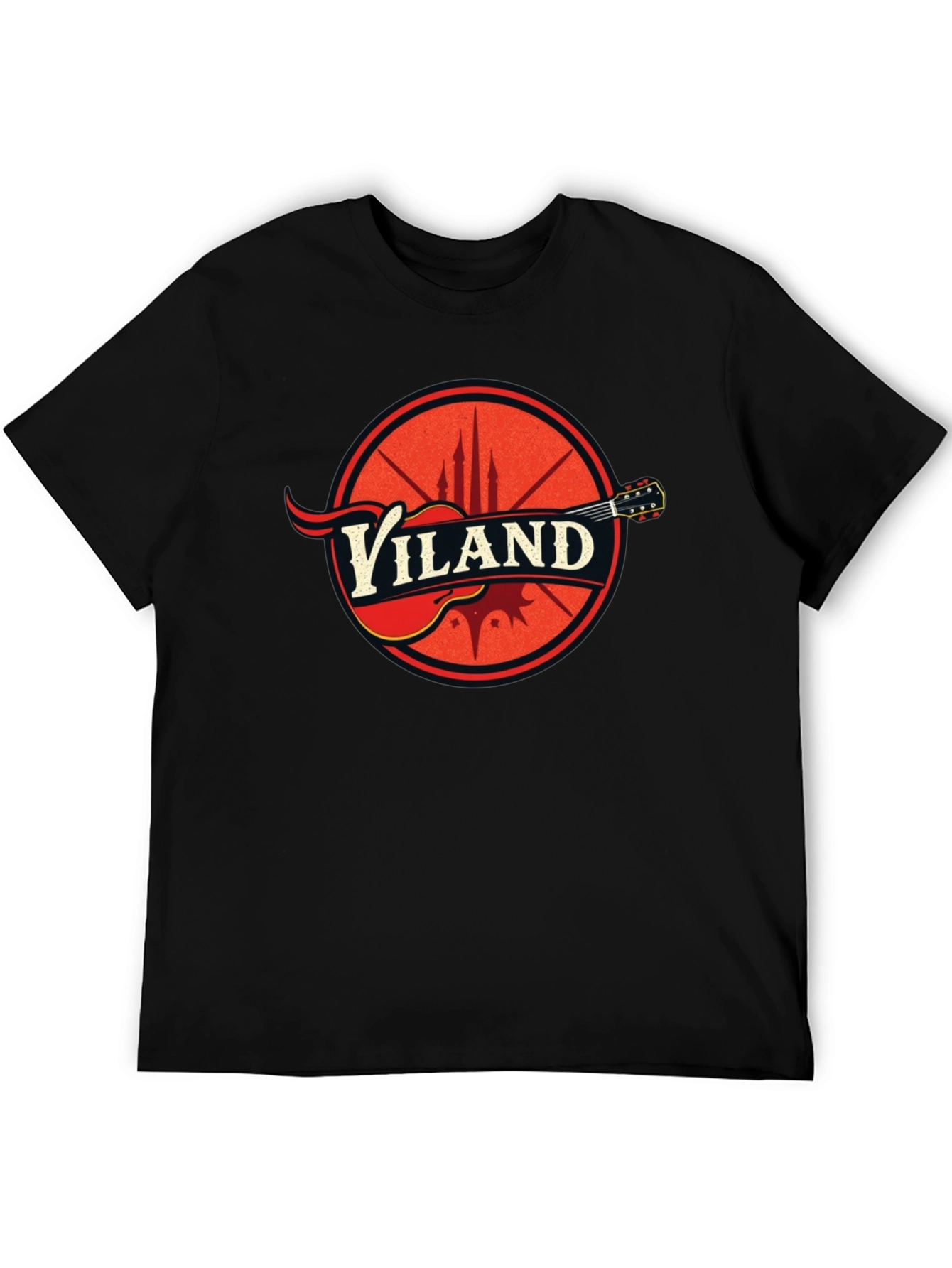 Viland Guitar Logo Black T-Shirt