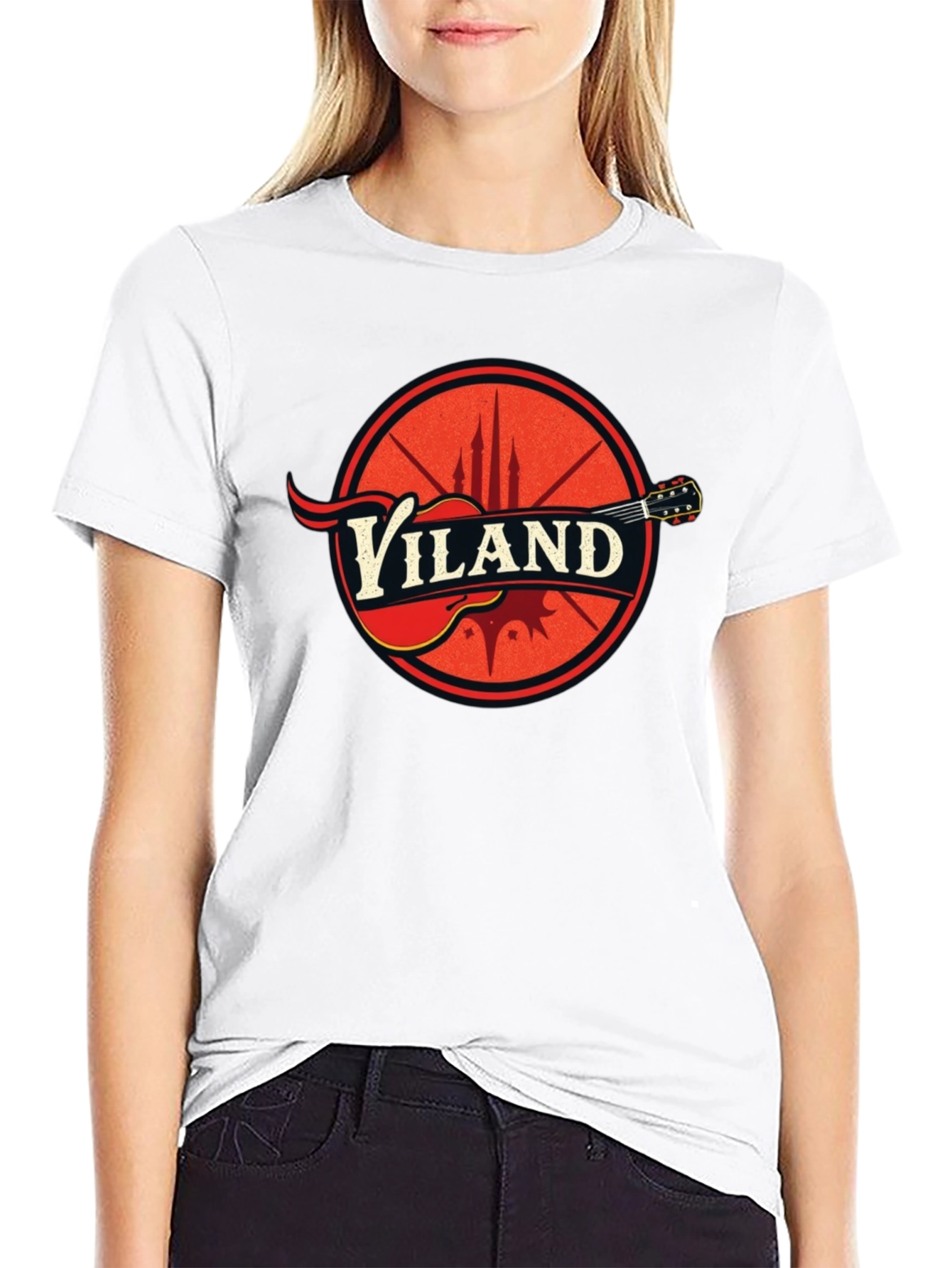 Viland Guitar Logo Black T-Shirt