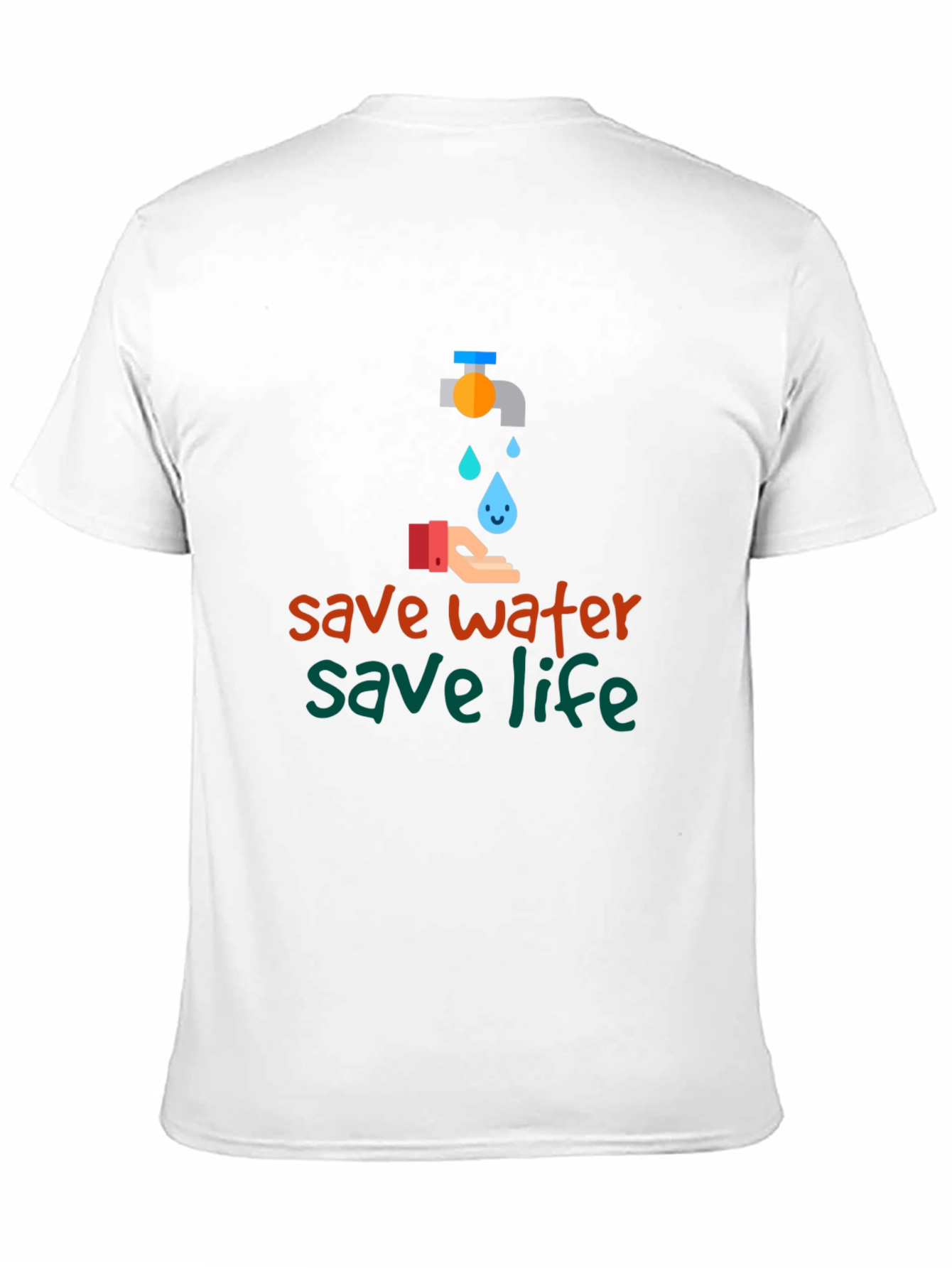 Save Water Save Life Black Graphic T-Shirt