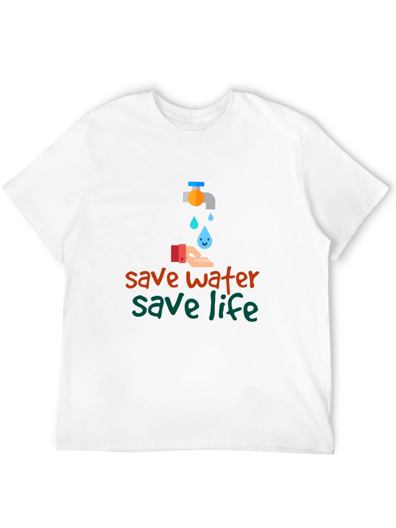 Save Water Save Life Black Graphic T-Shirt