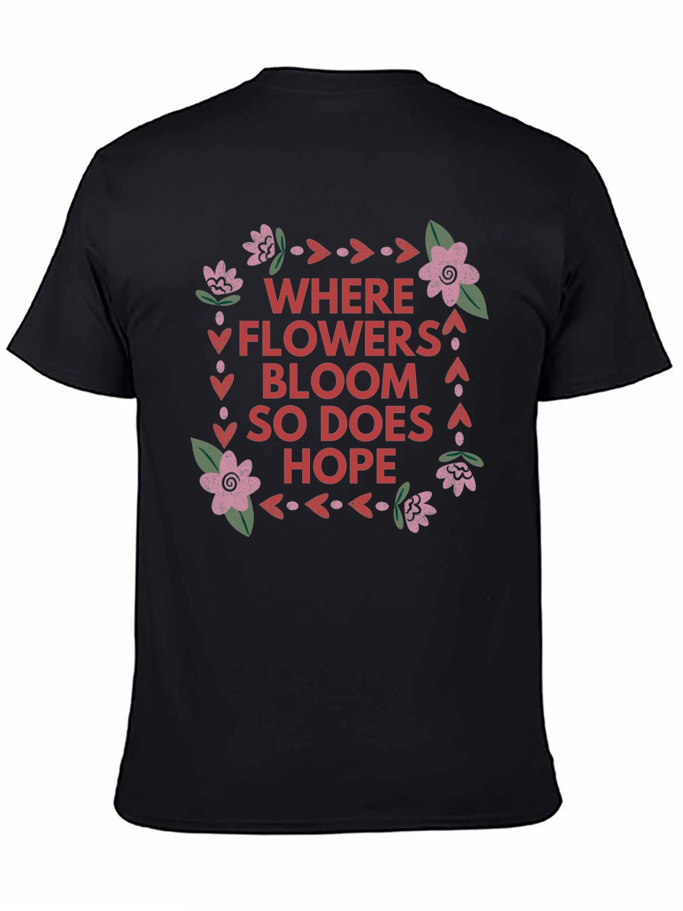 Floral Hope Graphic Tee - Black
