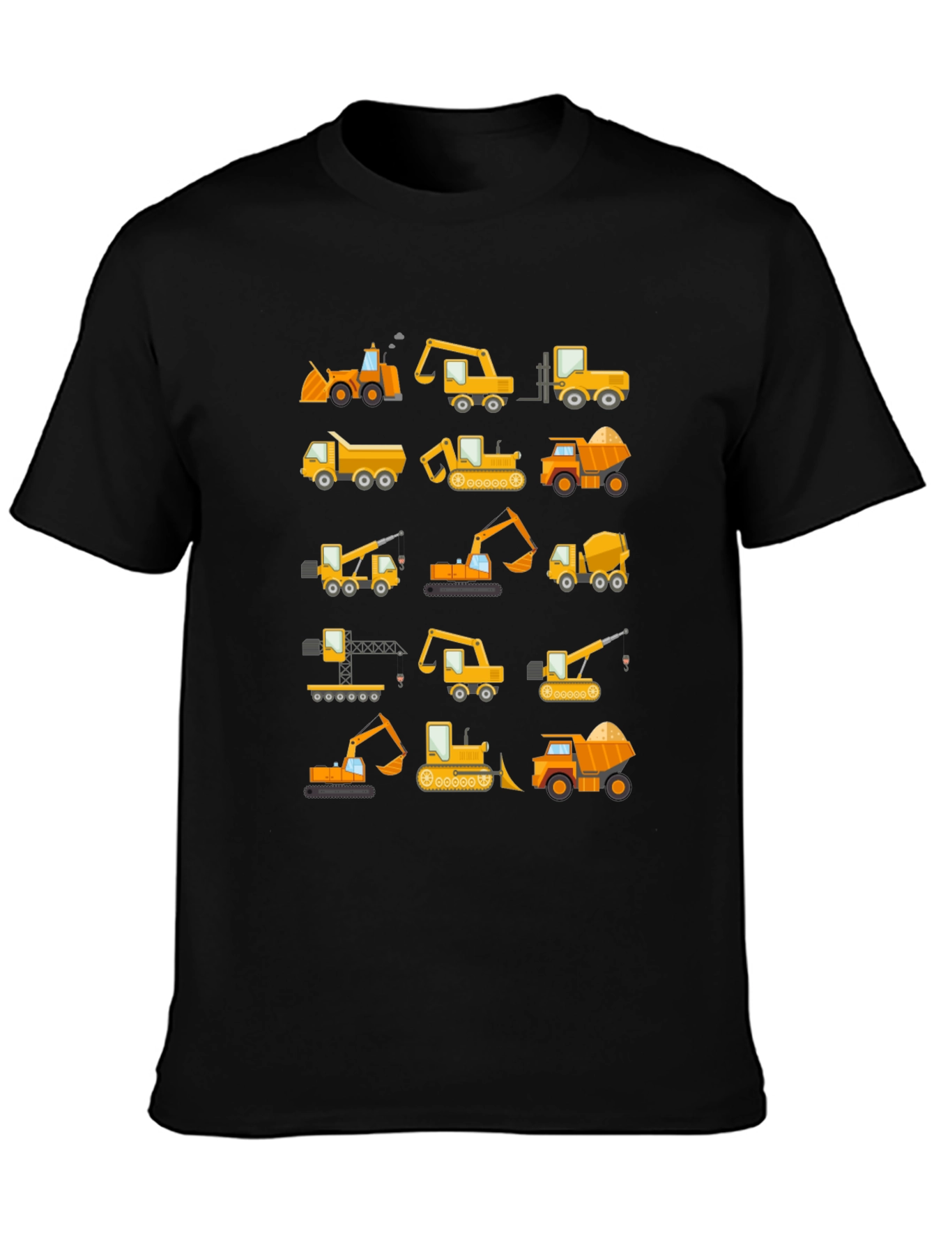 Construction Vehicles Pattern T-Shirt