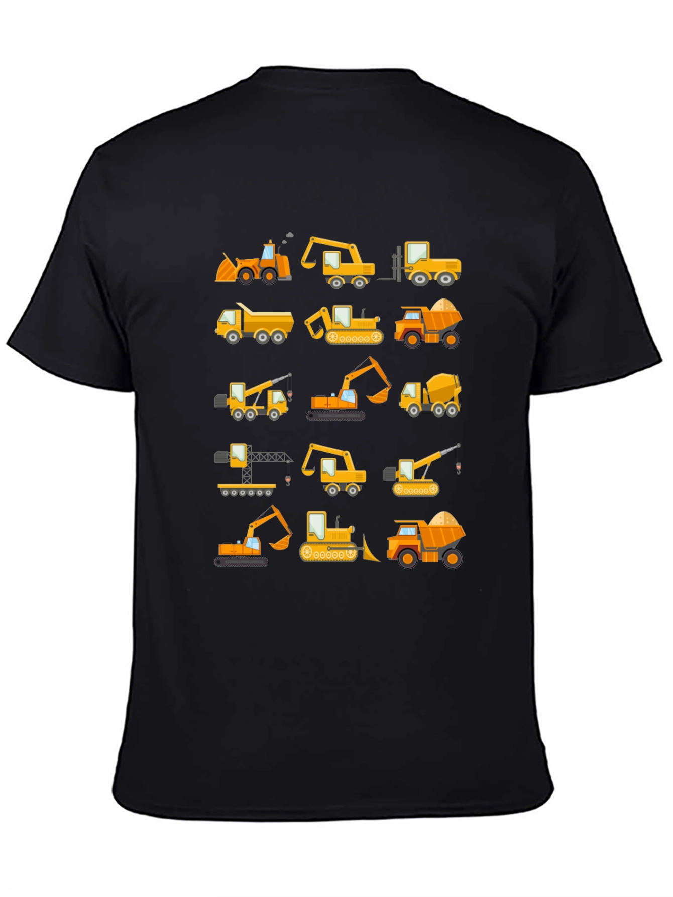 Construction Vehicles Pattern T-Shirt