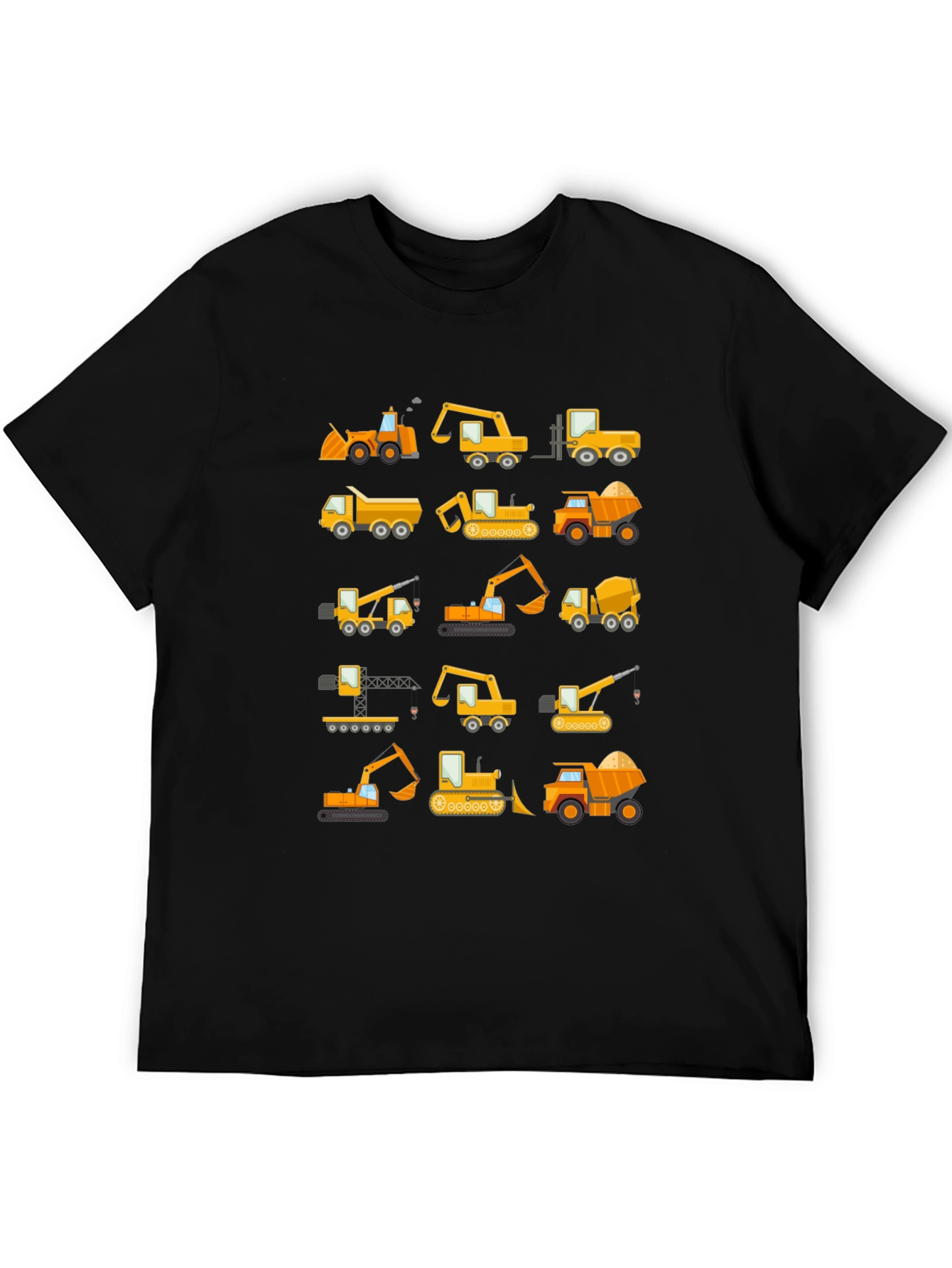 Construction Vehicles Pattern T-Shirt