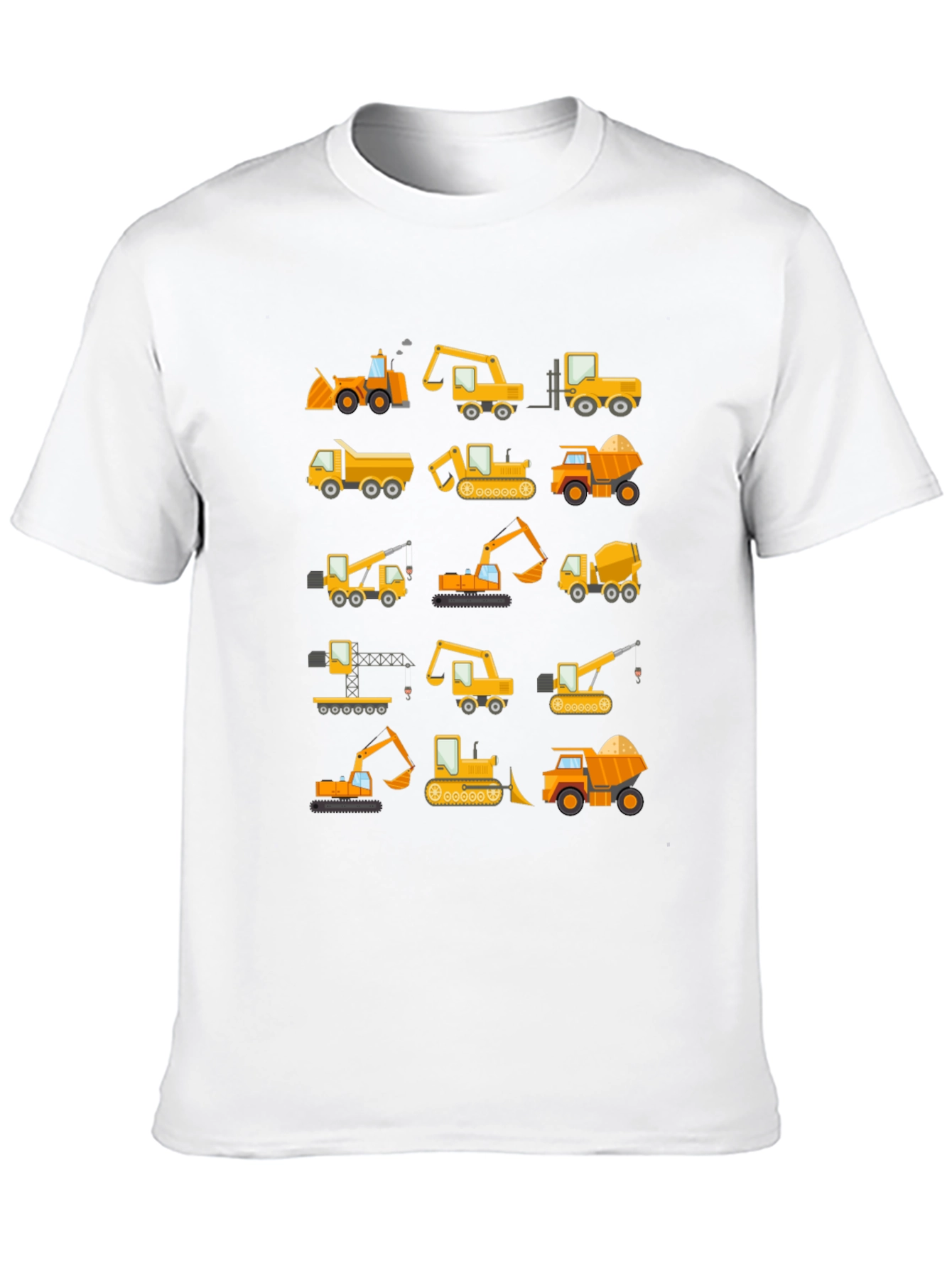 Construction Vehicles Pattern T-Shirt