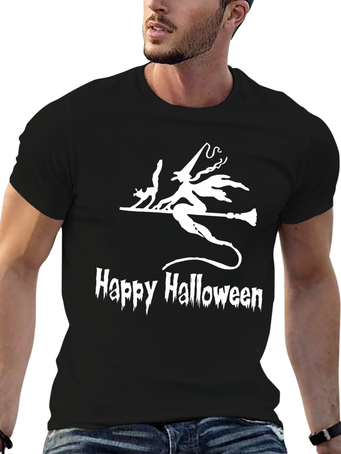Halloween Witch & Cat T-Shirt