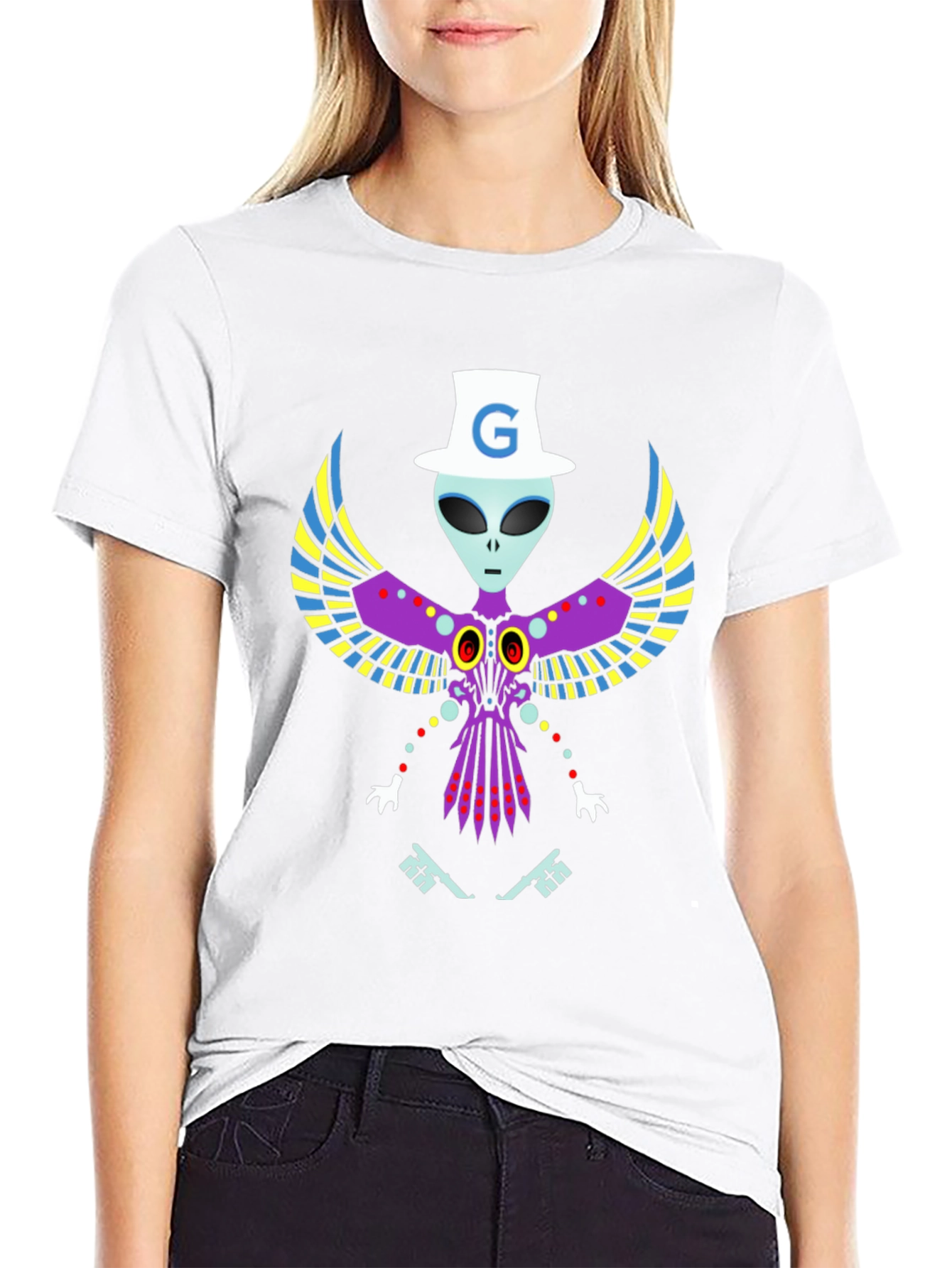G Alien Graphic Tee - Soft Black Cotton T-Shirt